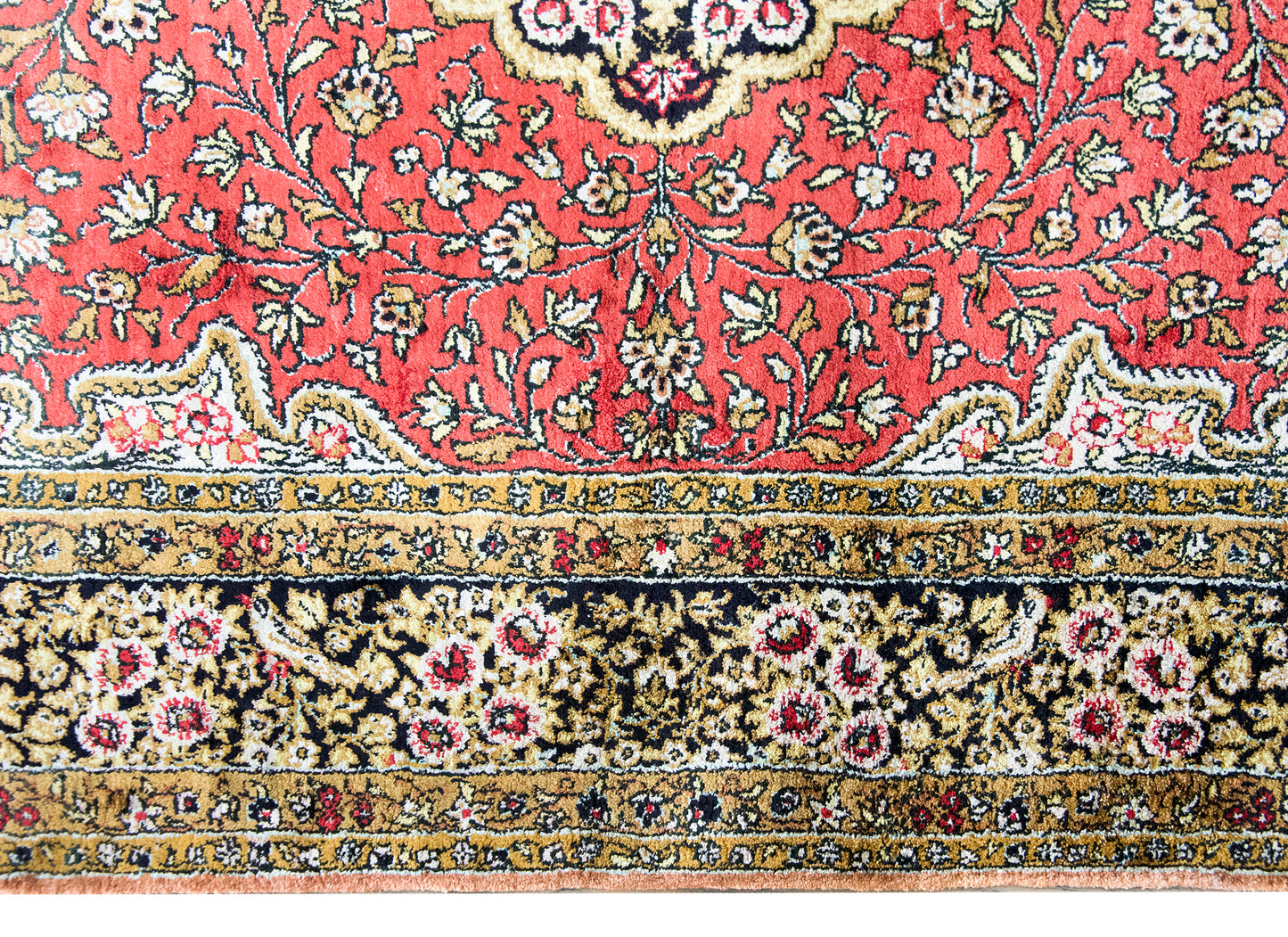 Late 20th Century Persian Silk Qum Rug For Sale