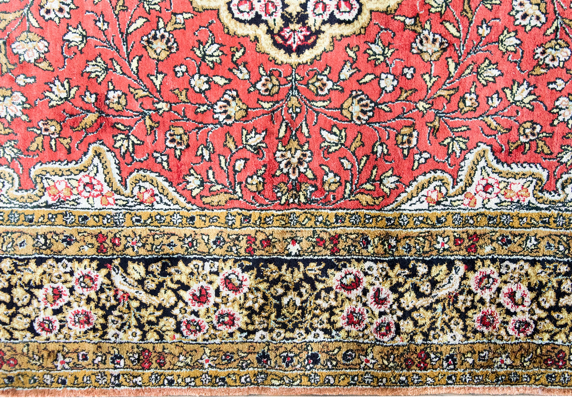 Late 20th Century Persian Silk Qum Rug For Sale