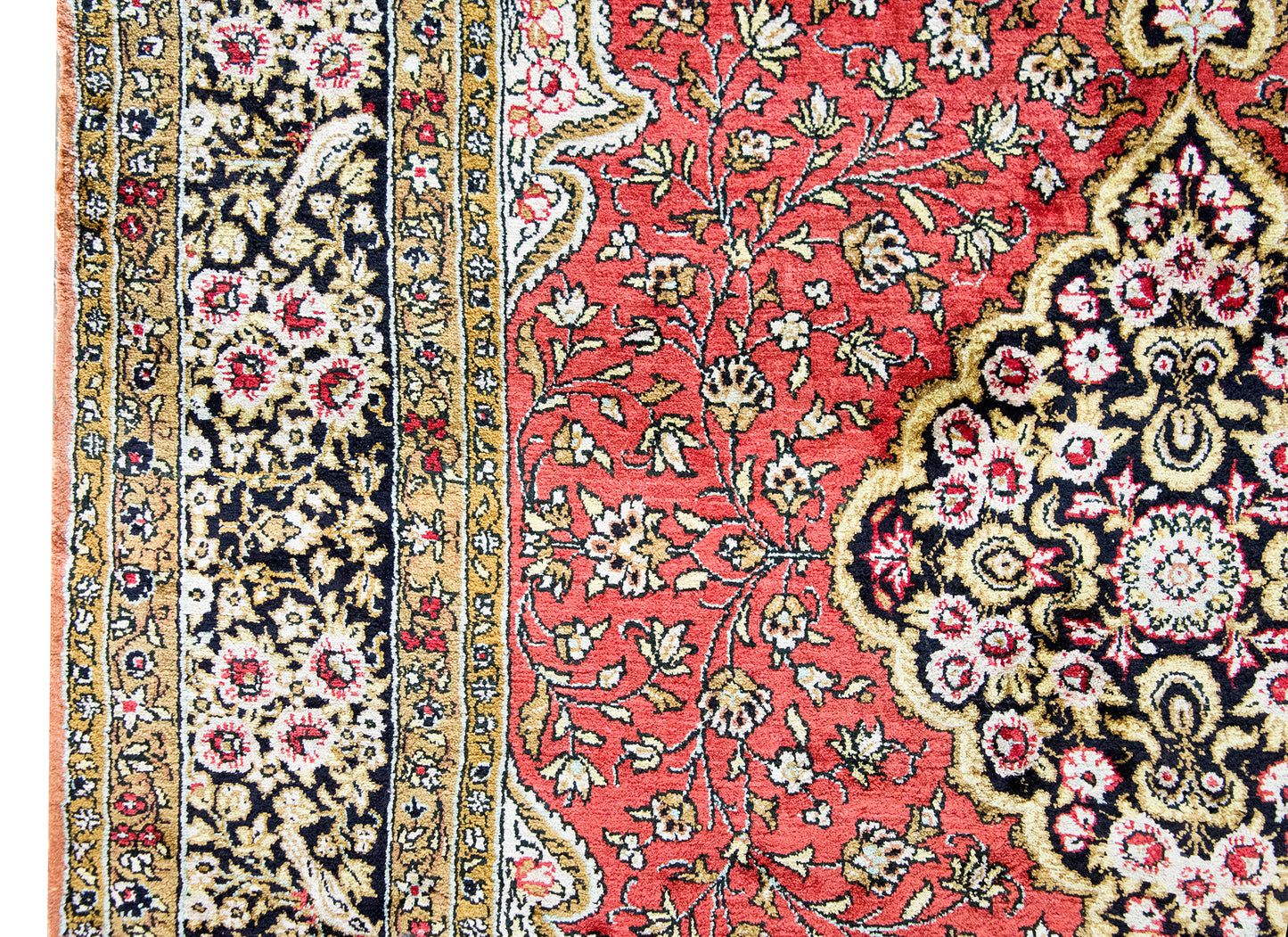 Late 20th Century Persian Silk Qum Rug For Sale