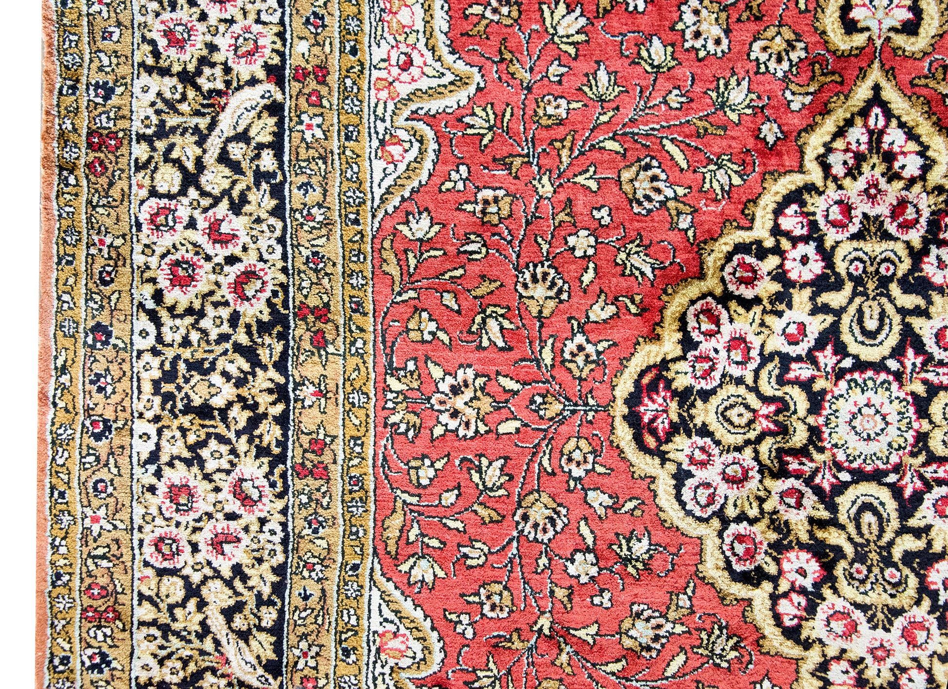 Late 20th Century Persian Silk Qum Rug For Sale