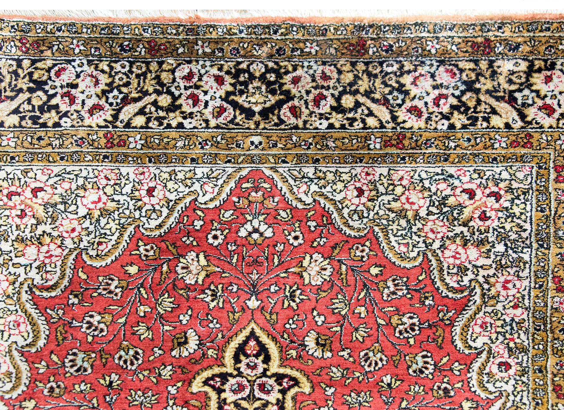 Late 20th Century Persian Silk Qum Rug For Sale