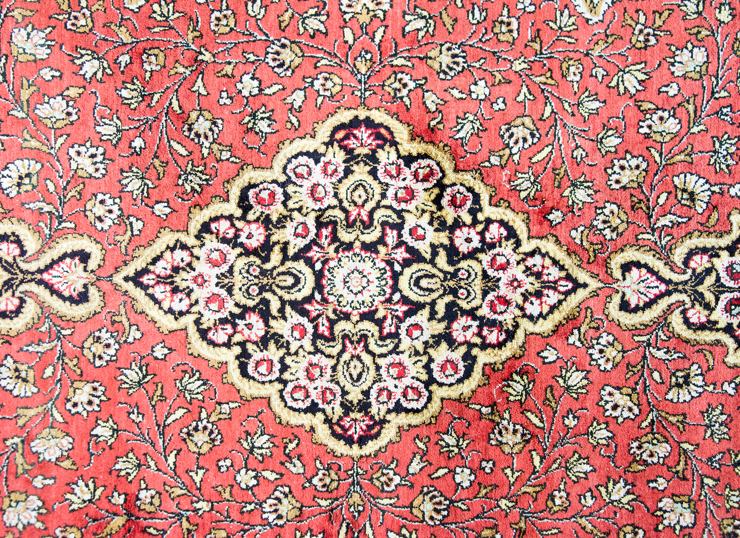 Late 20th Century Persian Silk Qum Rug For Sale