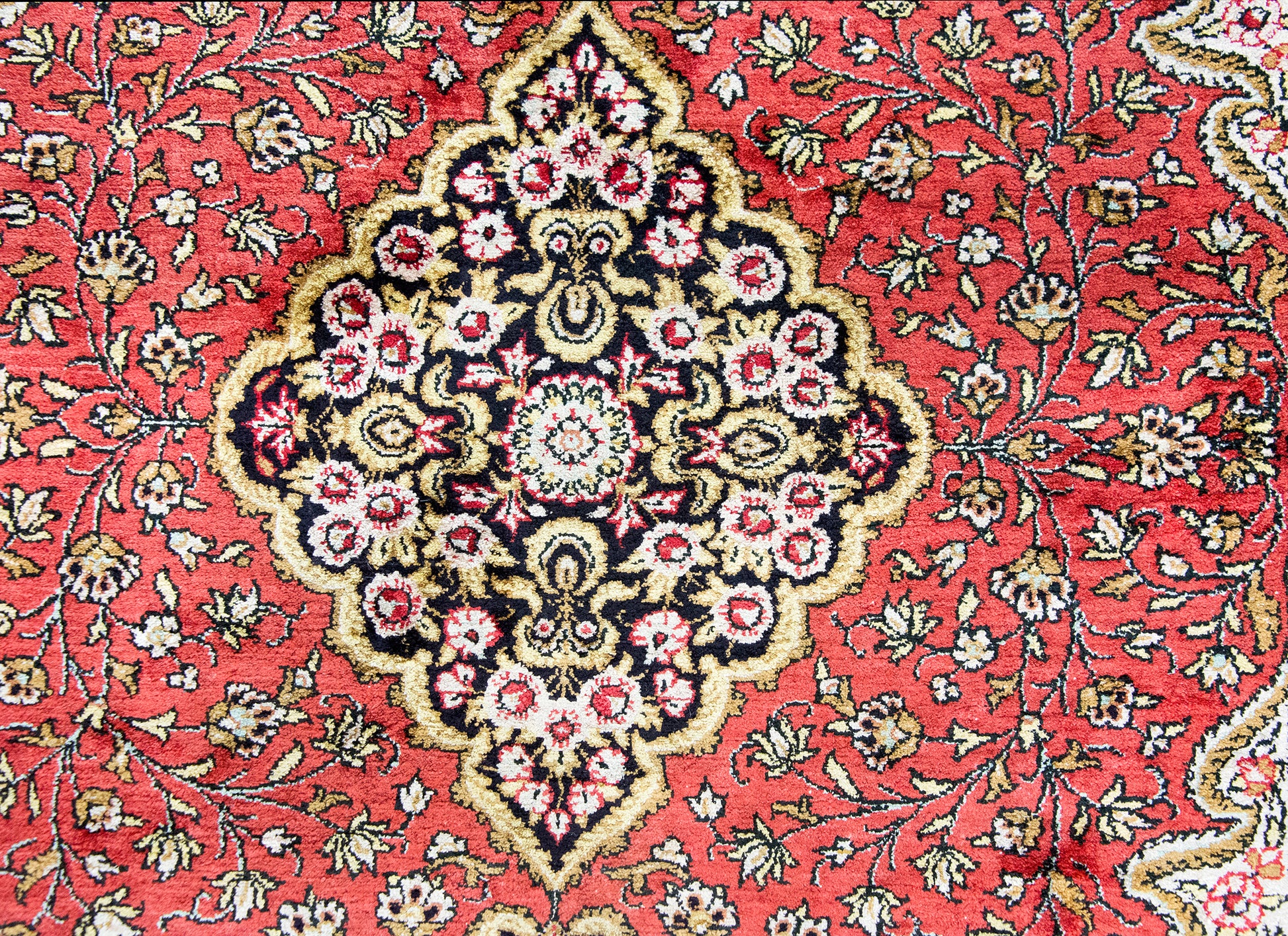 Late 20th Century Persian Silk Qum Rug For Sale
