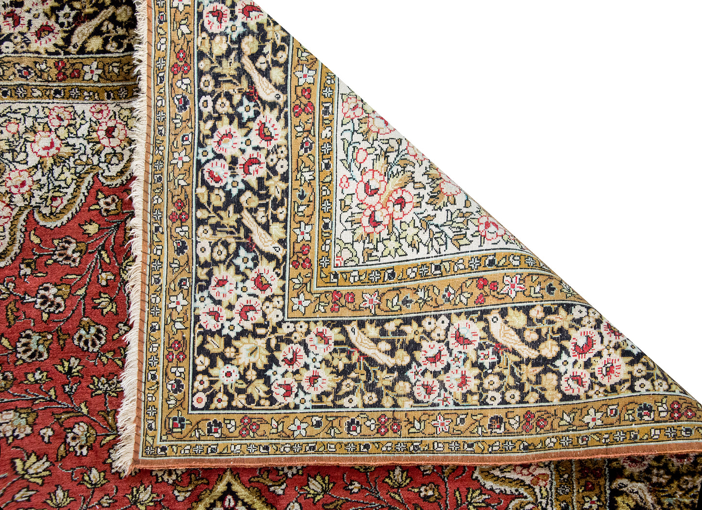 Late 20th Century Persian Silk Qum Rug For Sale