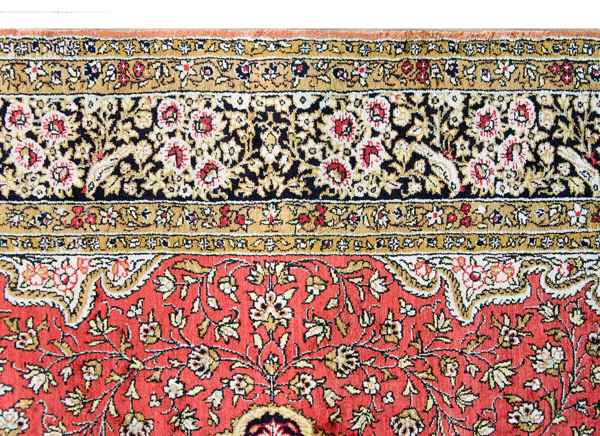 Late 20th Century Persian Silk Qum Rug For Sale