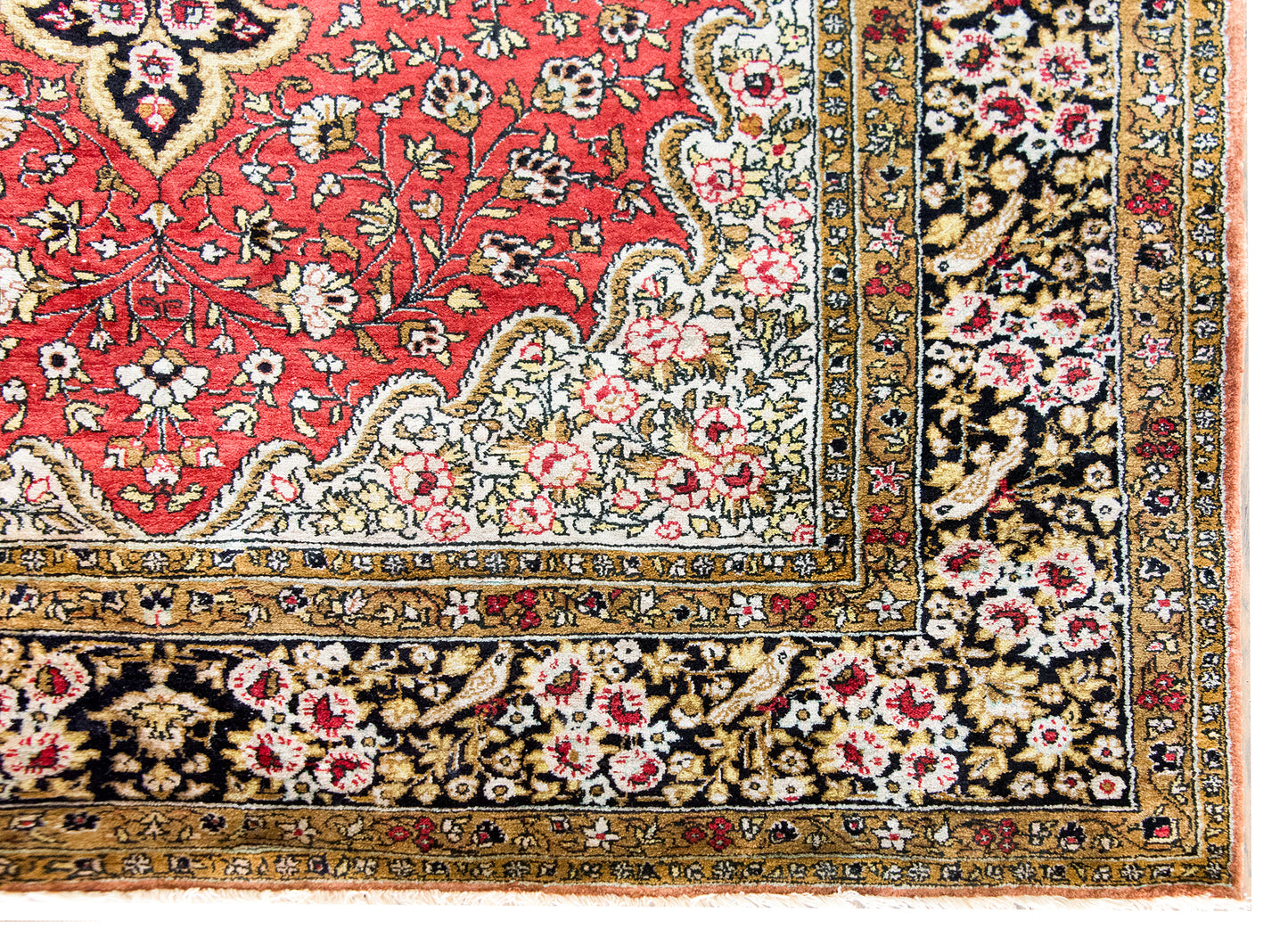 Late 20th Century Persian Silk Qum Rug For Sale