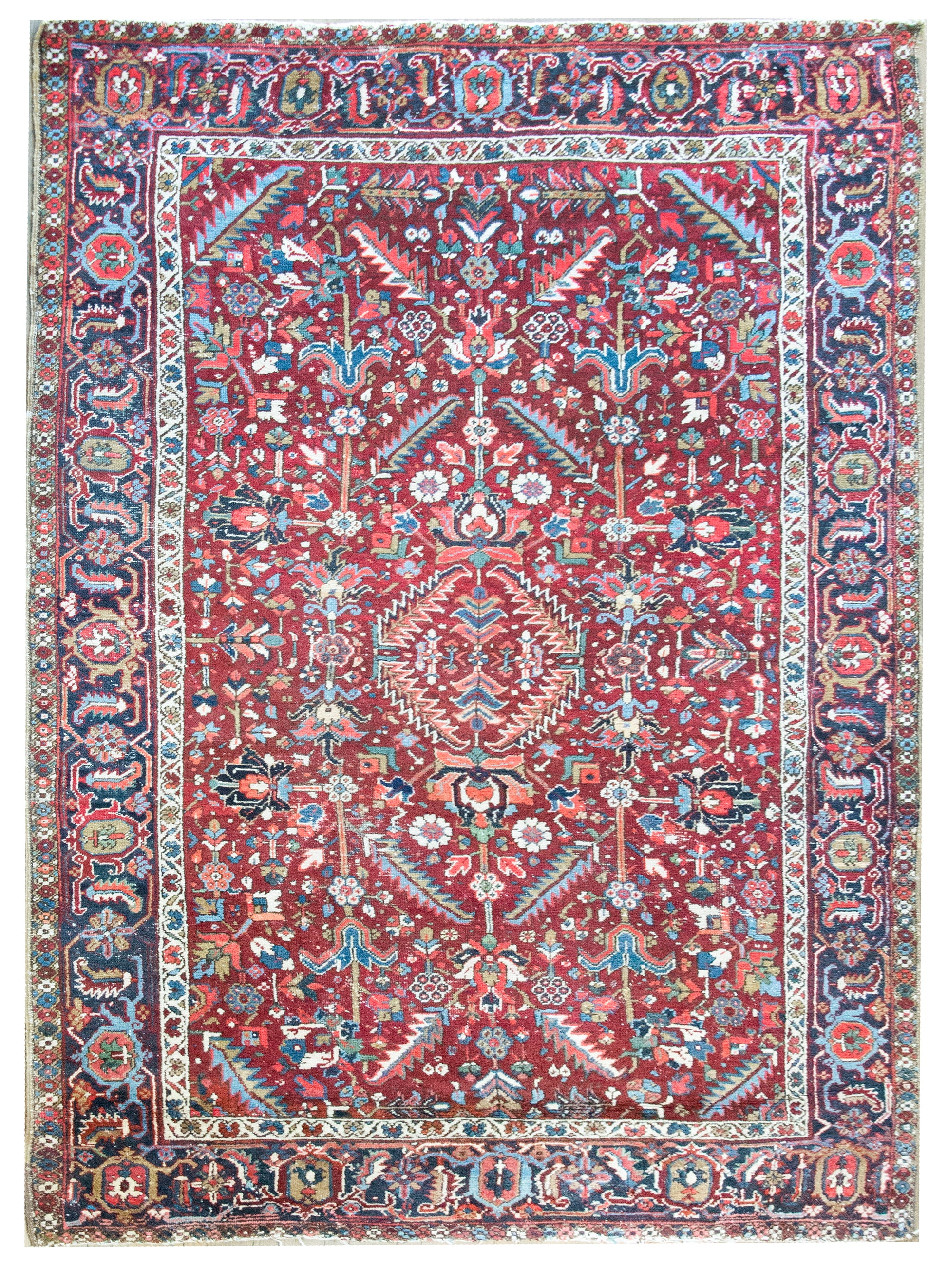 Early 20th Century Persian Heriz Sher Rug For Sale