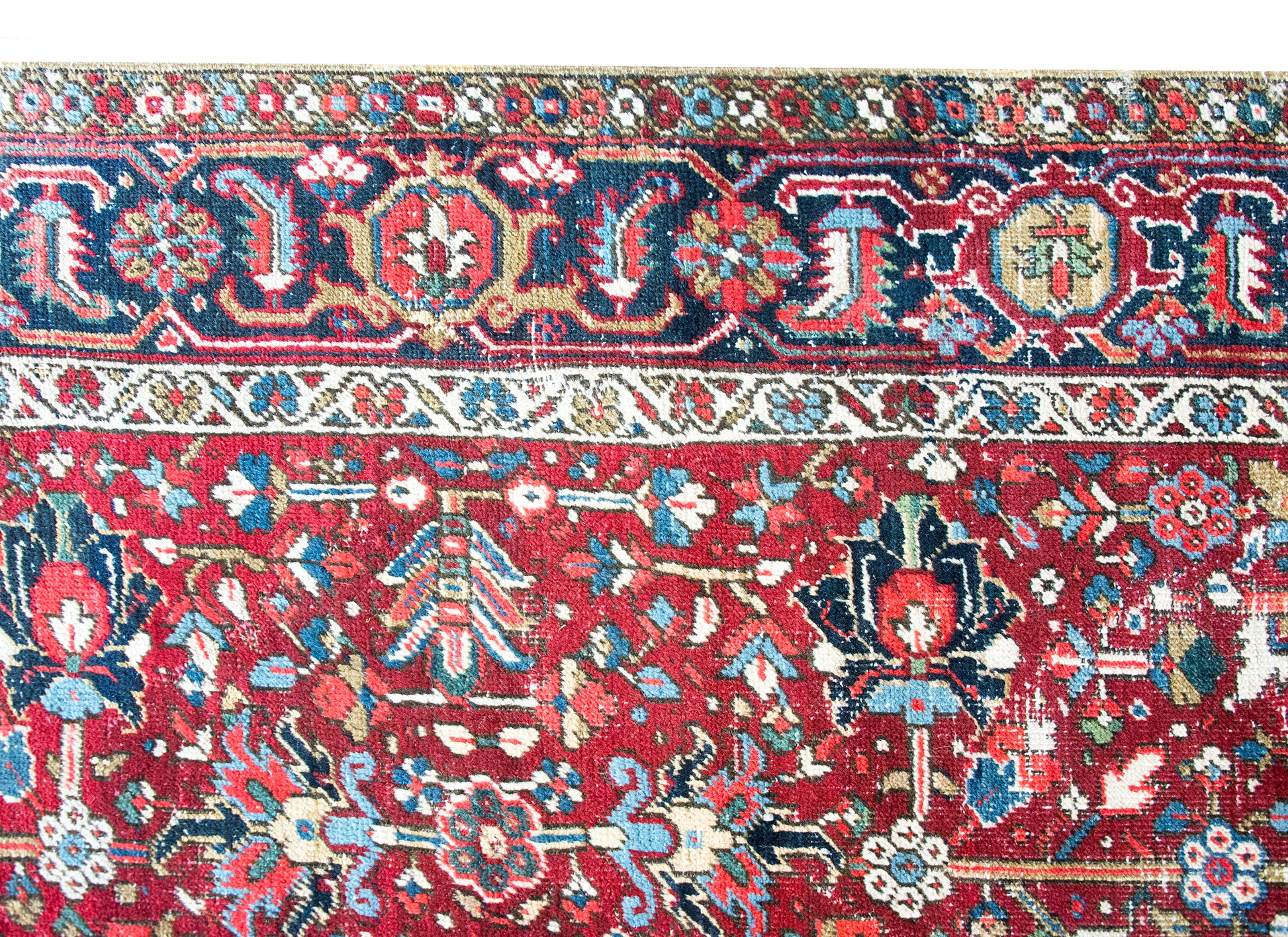Early 20th Century Persian Heriz Sher Rug For Sale