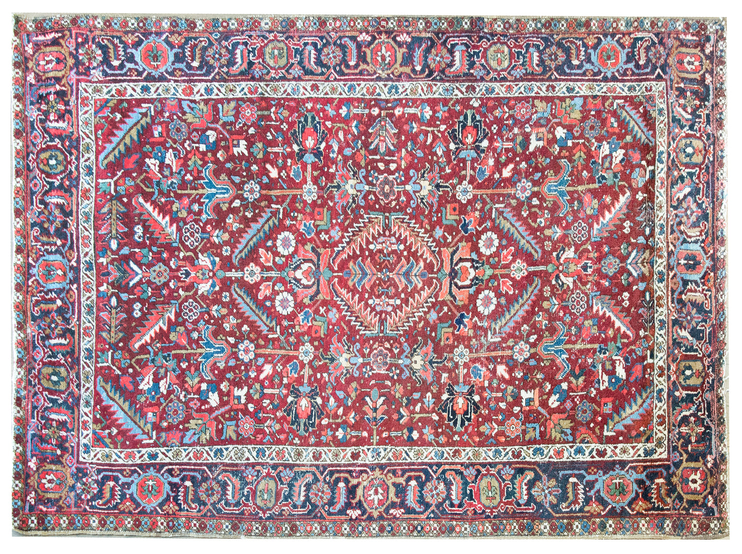 Early 20th Century Persian Heriz Sher Rug For Sale