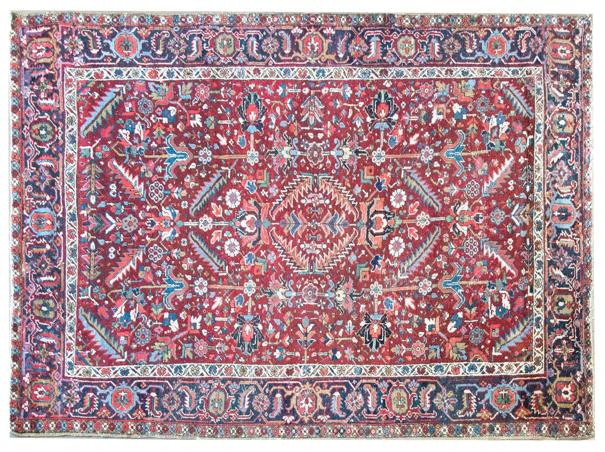 Early 20th Century Persian Heriz Sher Rug For Sale