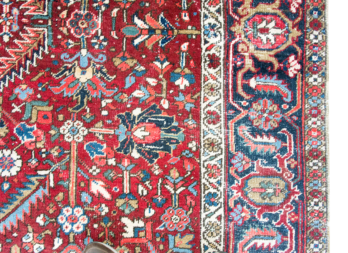 Early 20th Century Persian Heriz Sher Rug For Sale