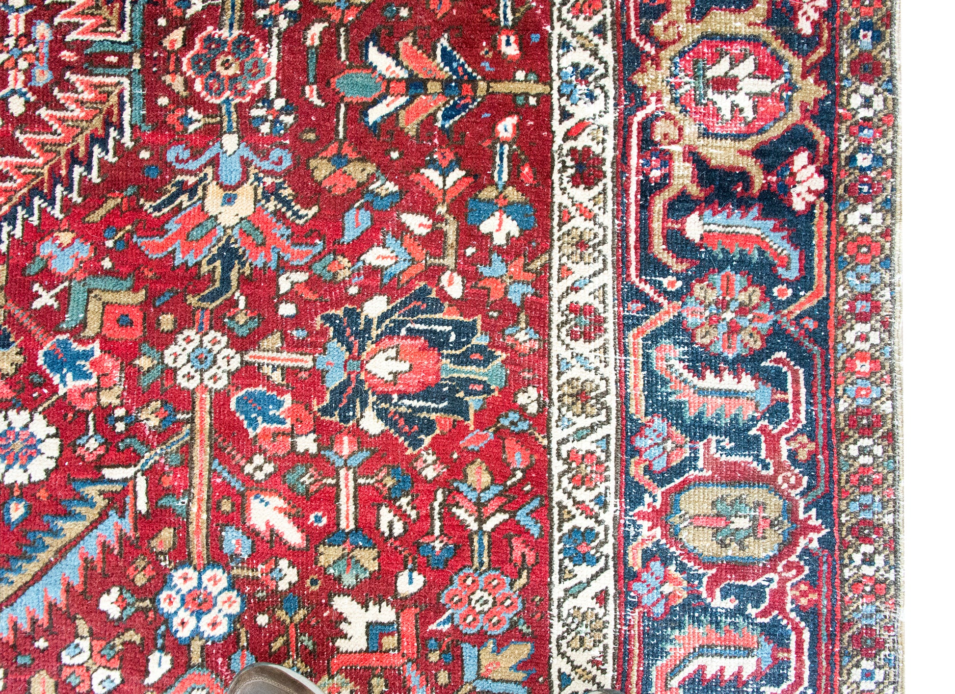 Early 20th Century Persian Heriz Sher Rug For Sale
