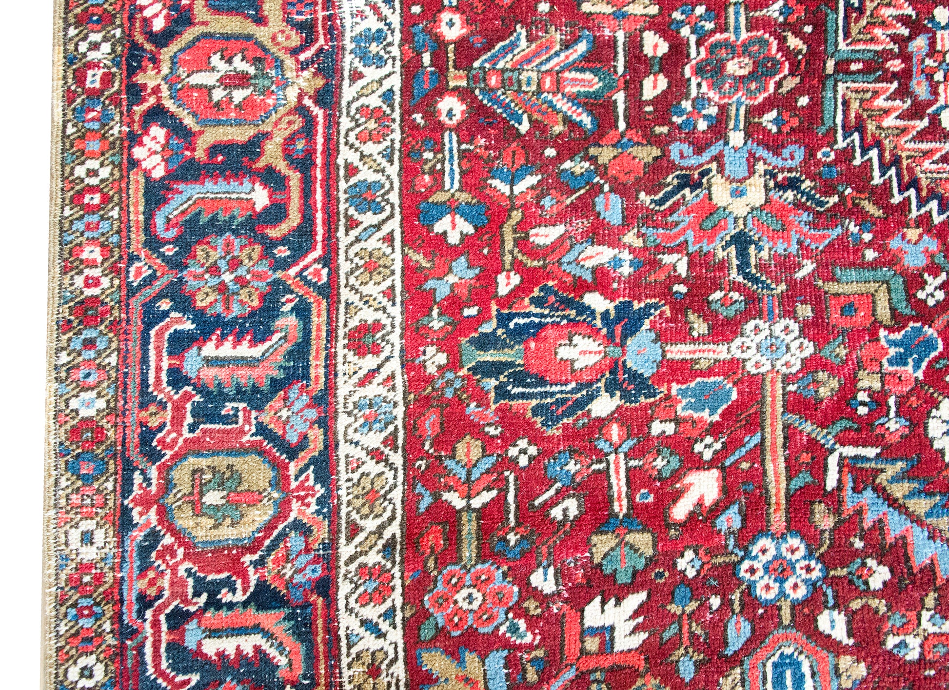 Early 20th Century Persian Heriz Sher Rug For Sale