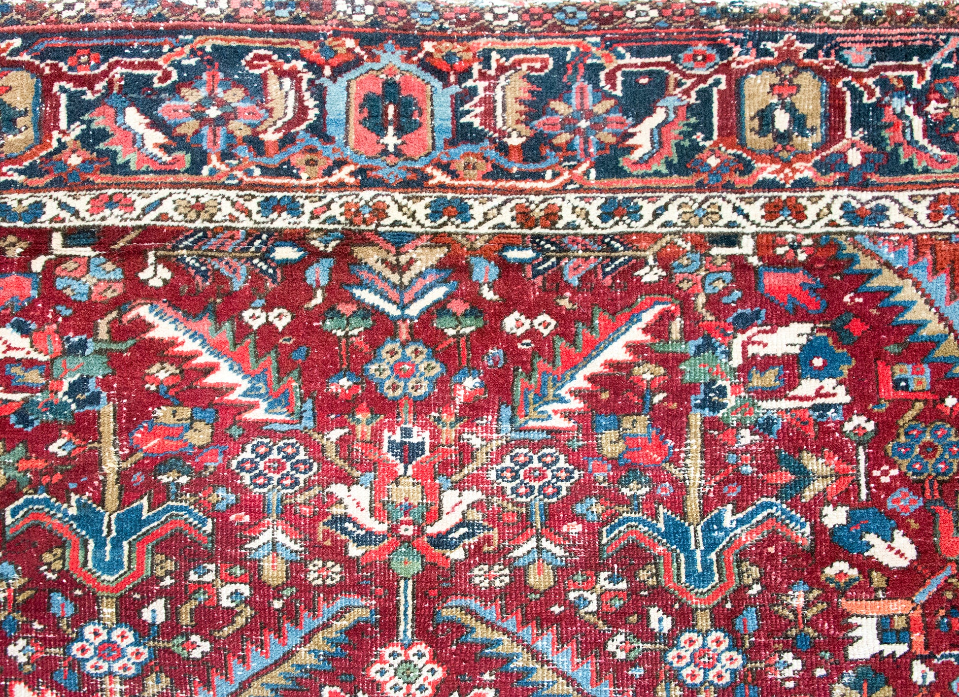 Early 20th Century Persian Heriz Sher Rug For Sale
