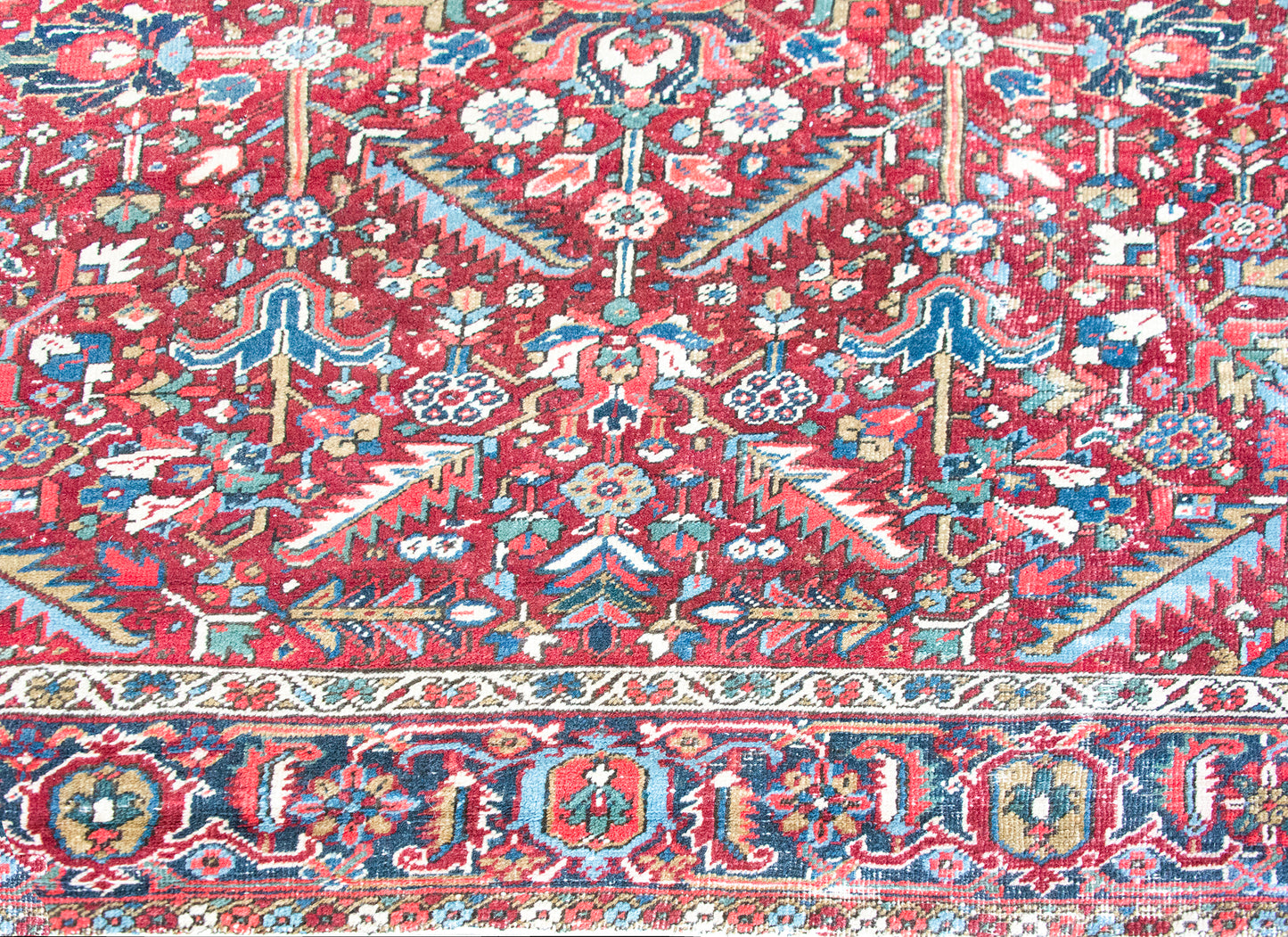 Early 20th Century Persian Heriz Sher Rug For Sale