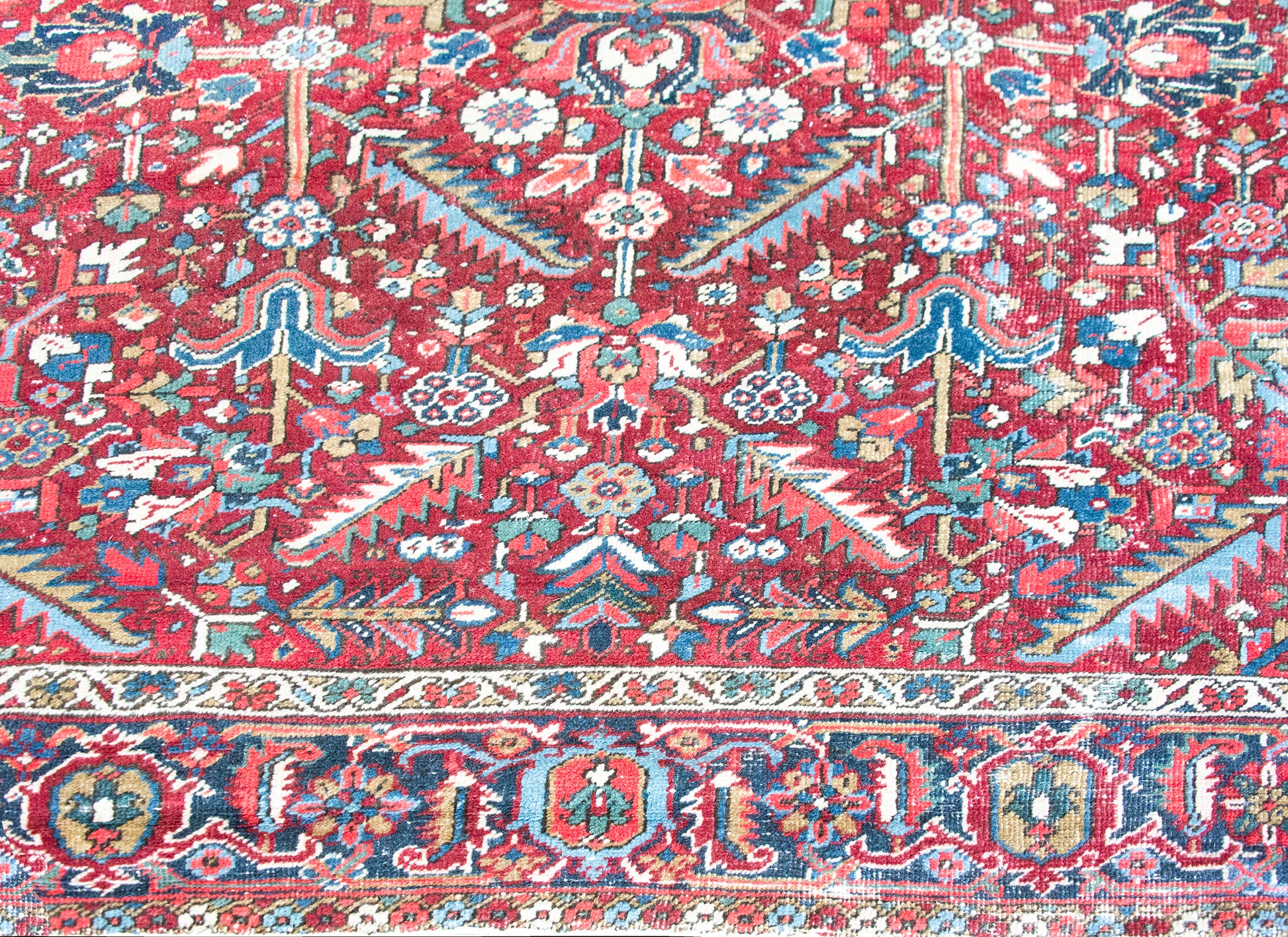 Early 20th Century Persian Heriz Sher Rug For Sale