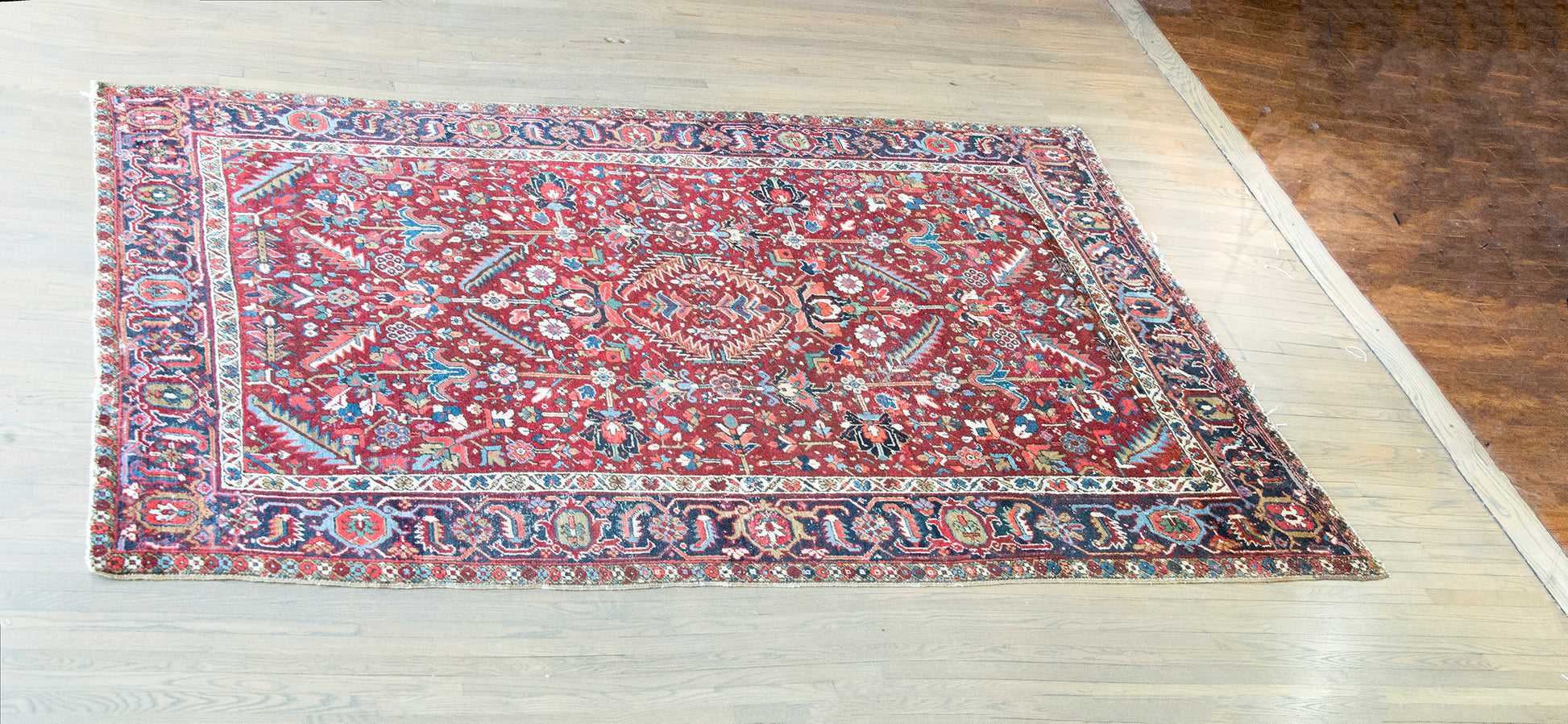 Early 20th Century Persian Heriz Sher Rug For Sale