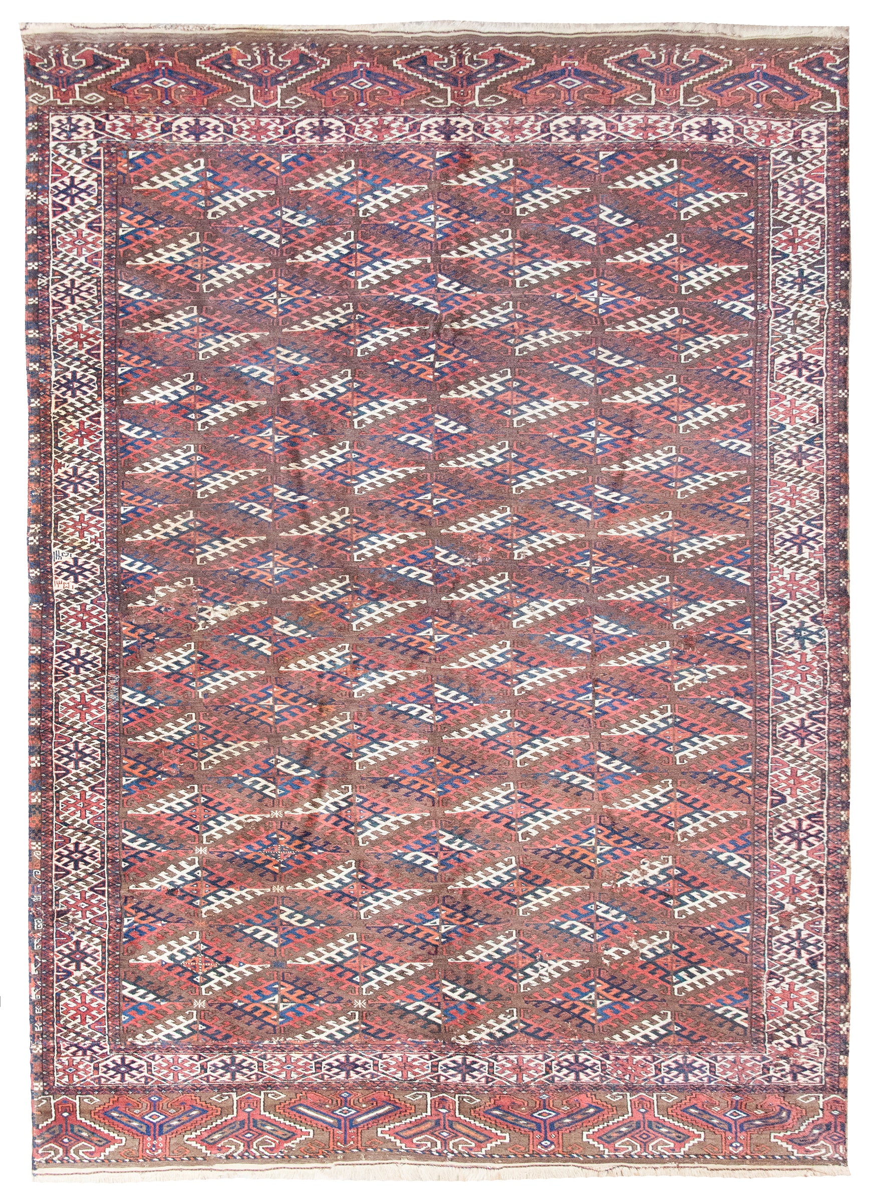 Early 20th Century Persian Yamut Rug For Sale