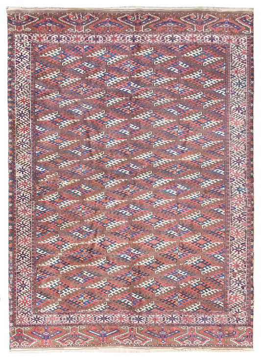Early 20th Century Persian Yamut Rug For Sale