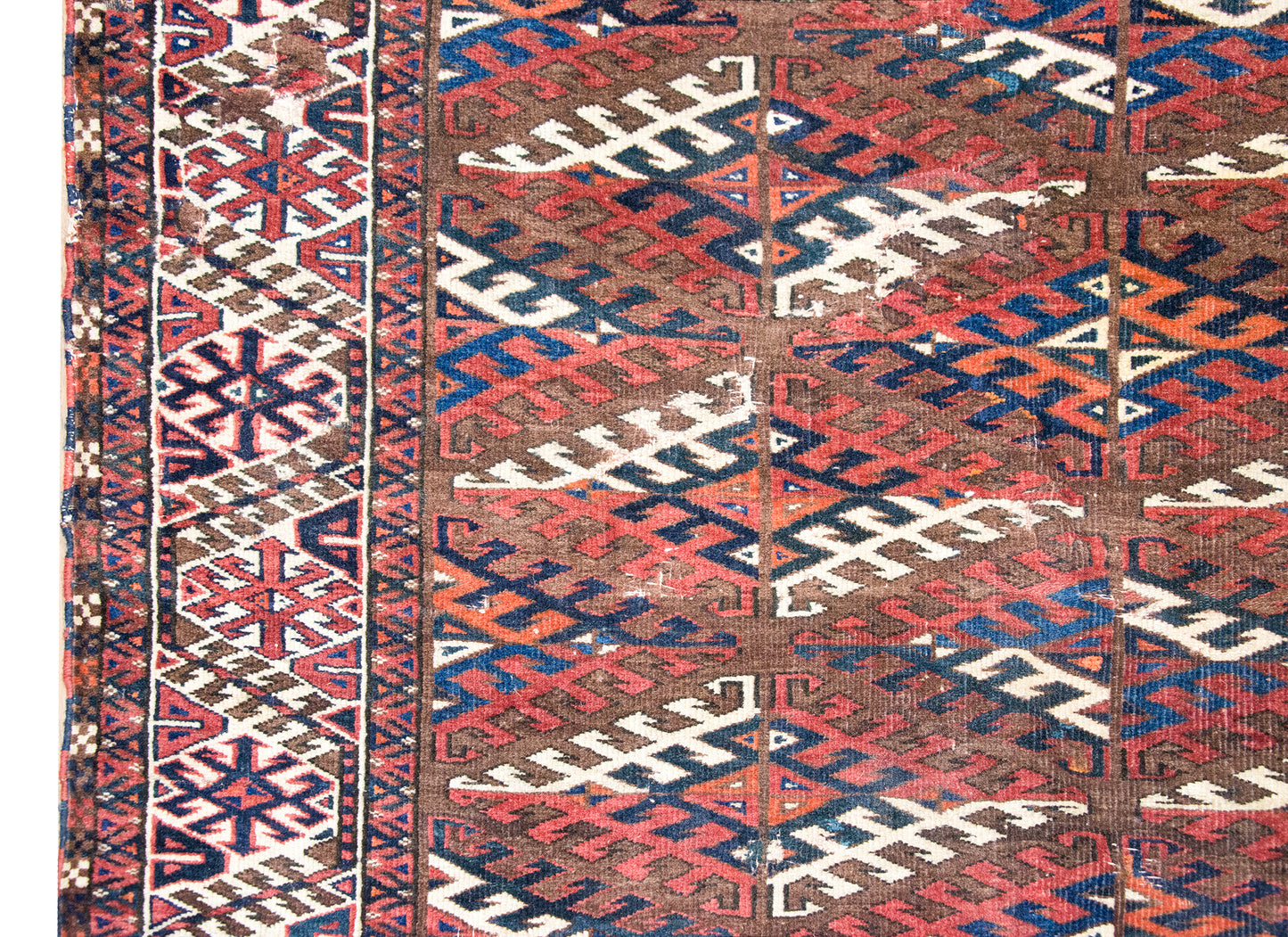 Early 20th Century Persian Yamut Rug For Sale
