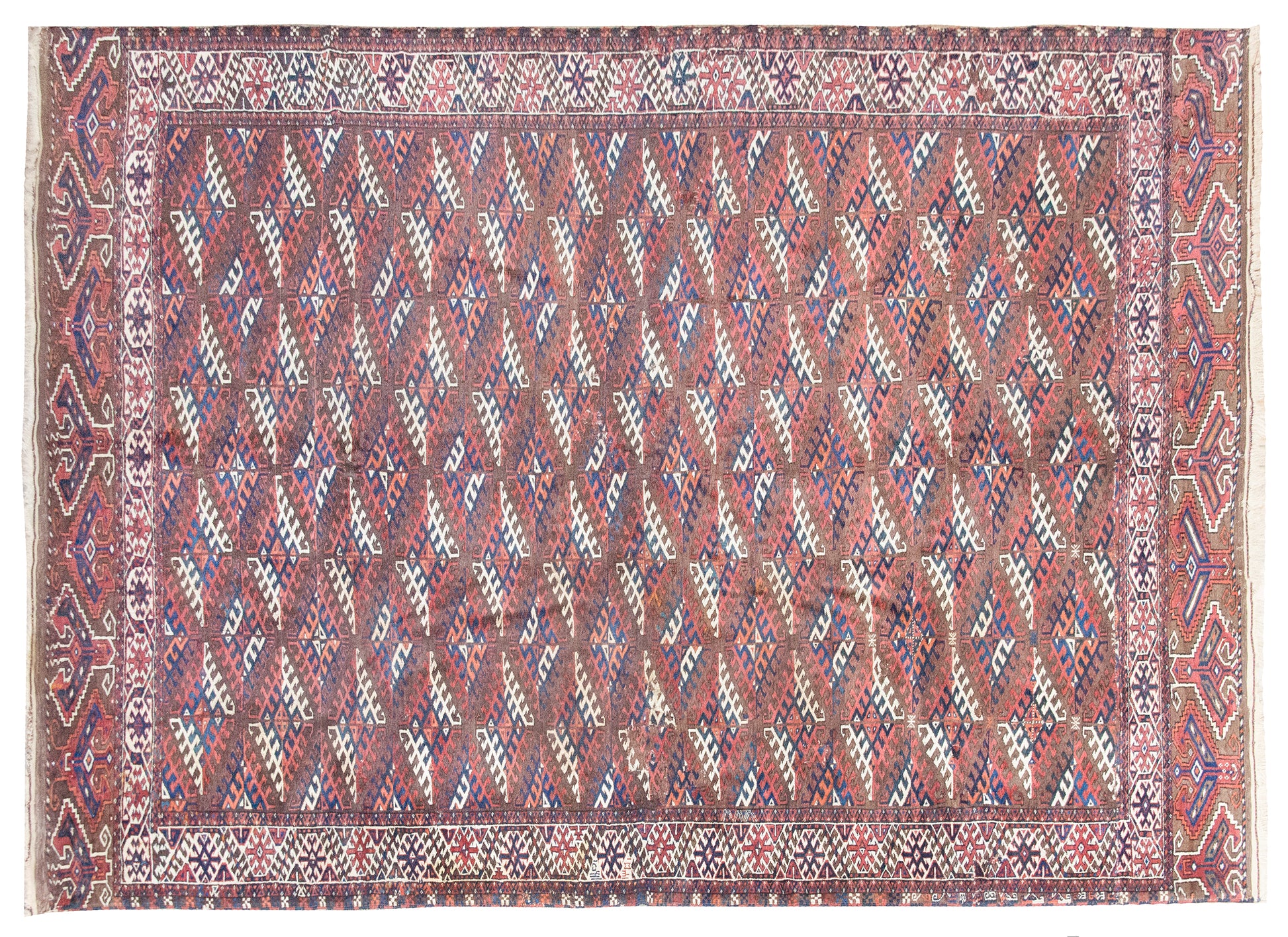 Early 20th Century Persian Yamut Rug For Sale