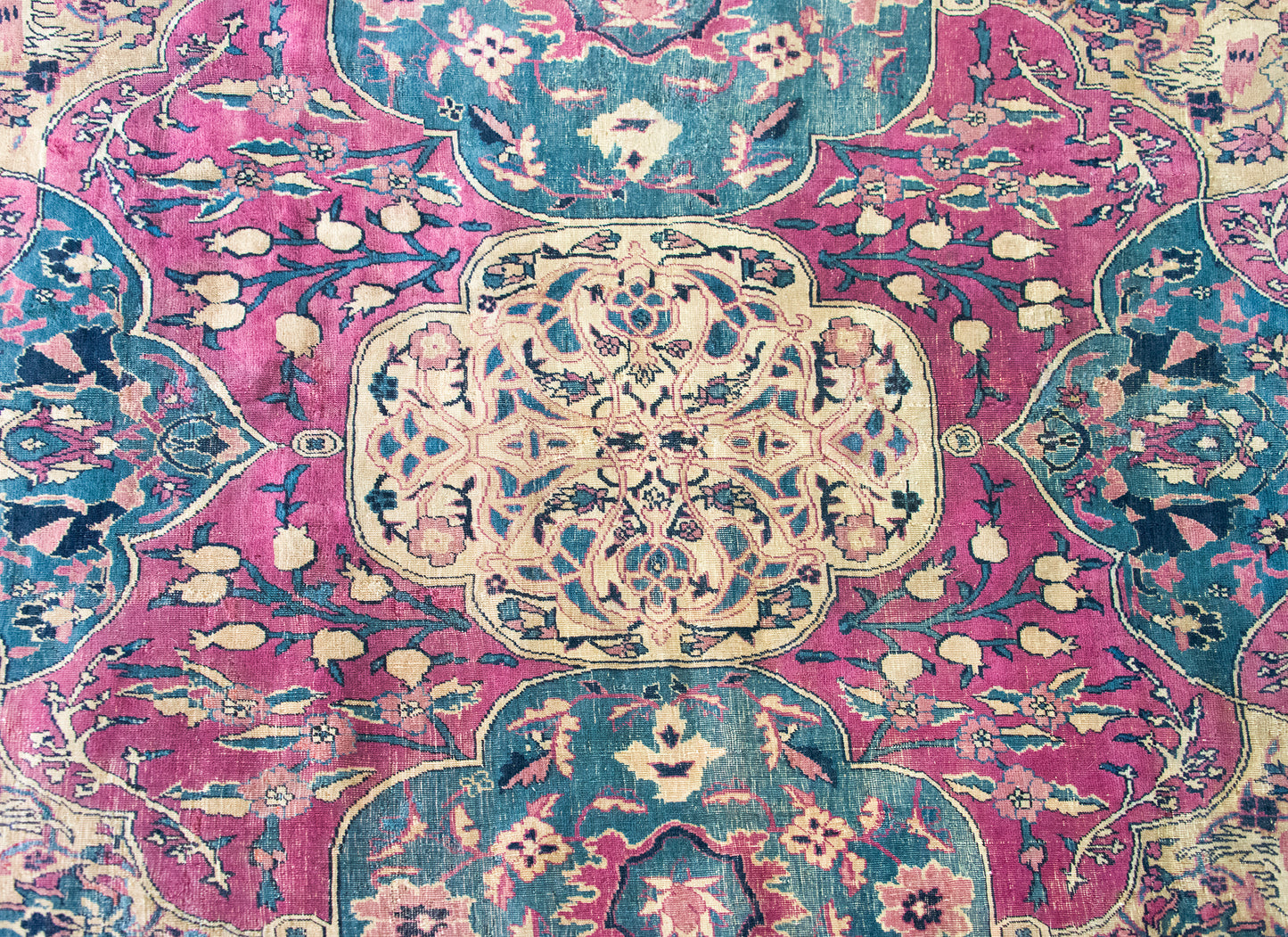 Late 19th Century Persian Lavar Kirman Rug For Sale