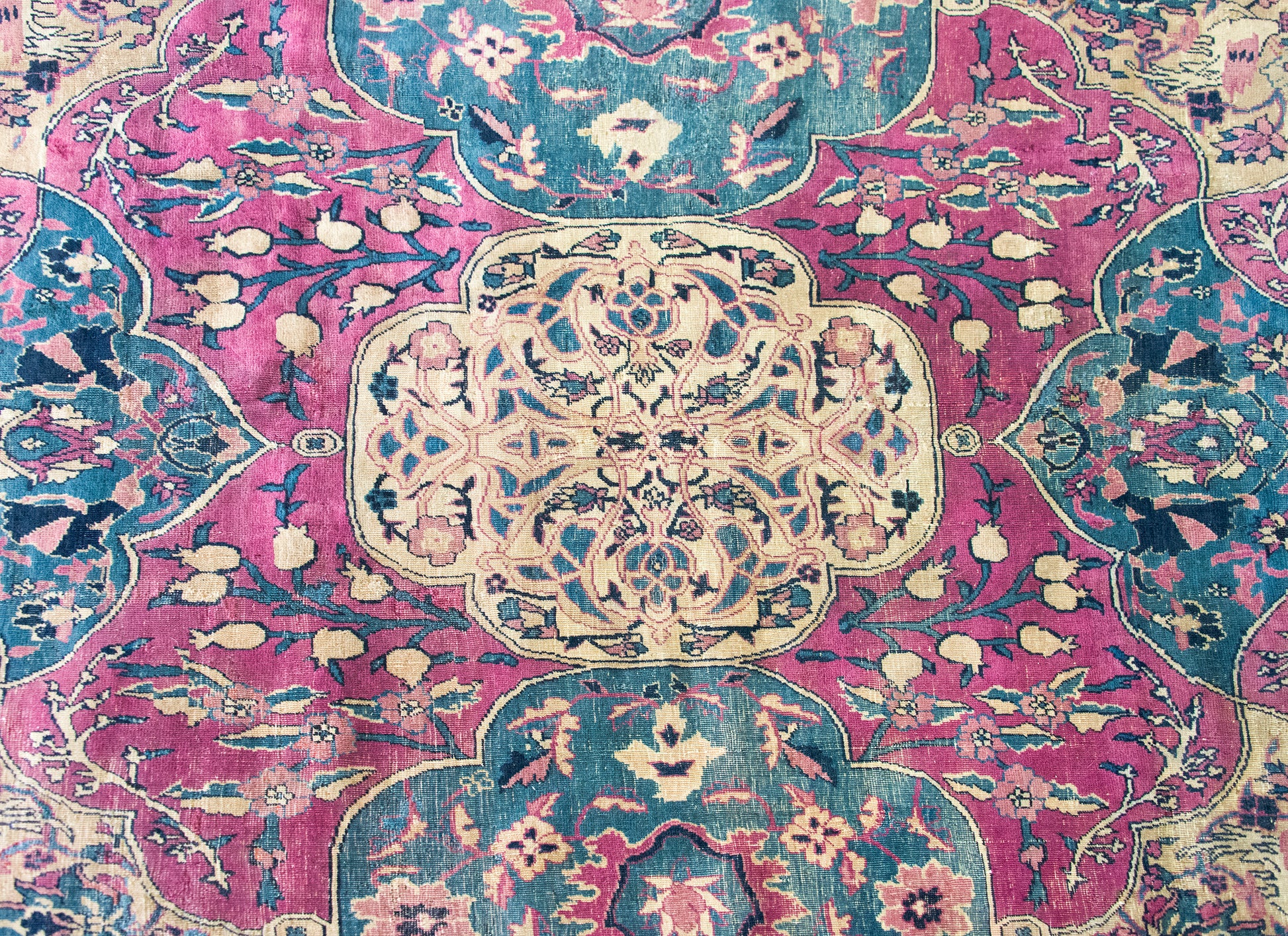 Late 19th Century Persian Lavar Kirman Rug For Sale