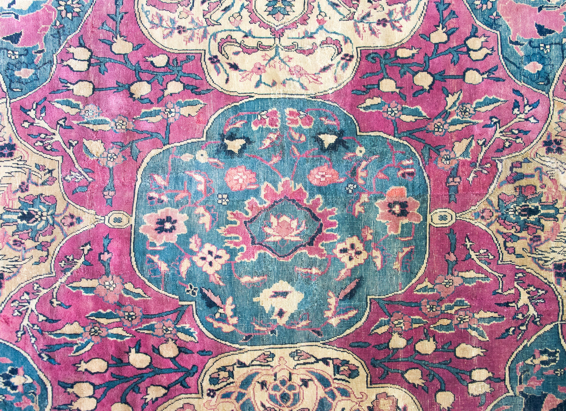 Late 19th Century Persian Lavar Kirman Rug For Sale