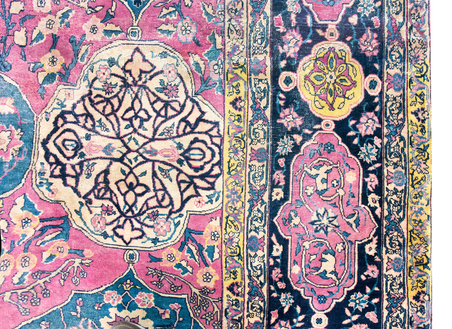 Late 19th Century Persian Lavar Kirman Rug For Sale