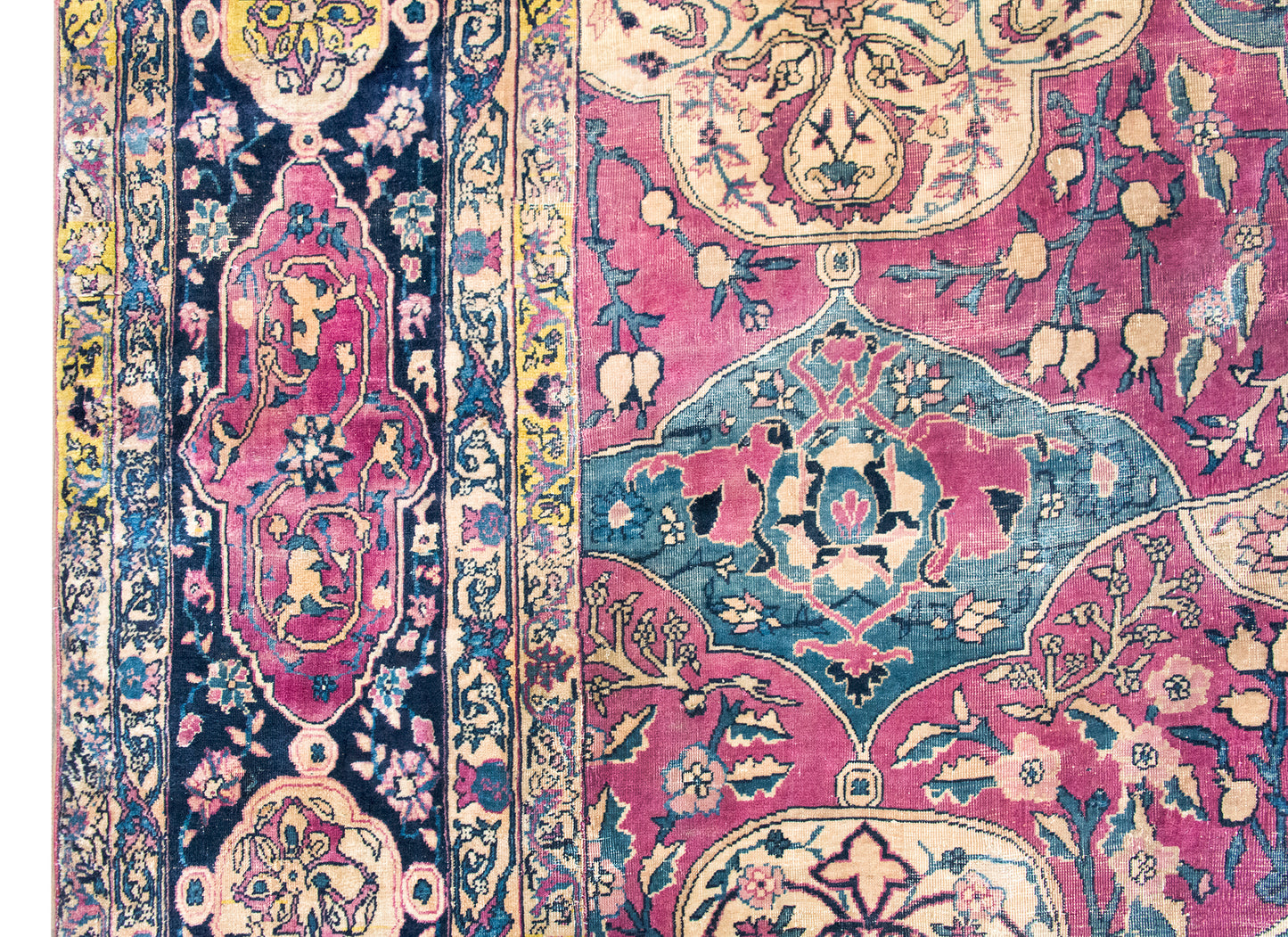 Late 19th Century Persian Lavar Kirman Rug For Sale