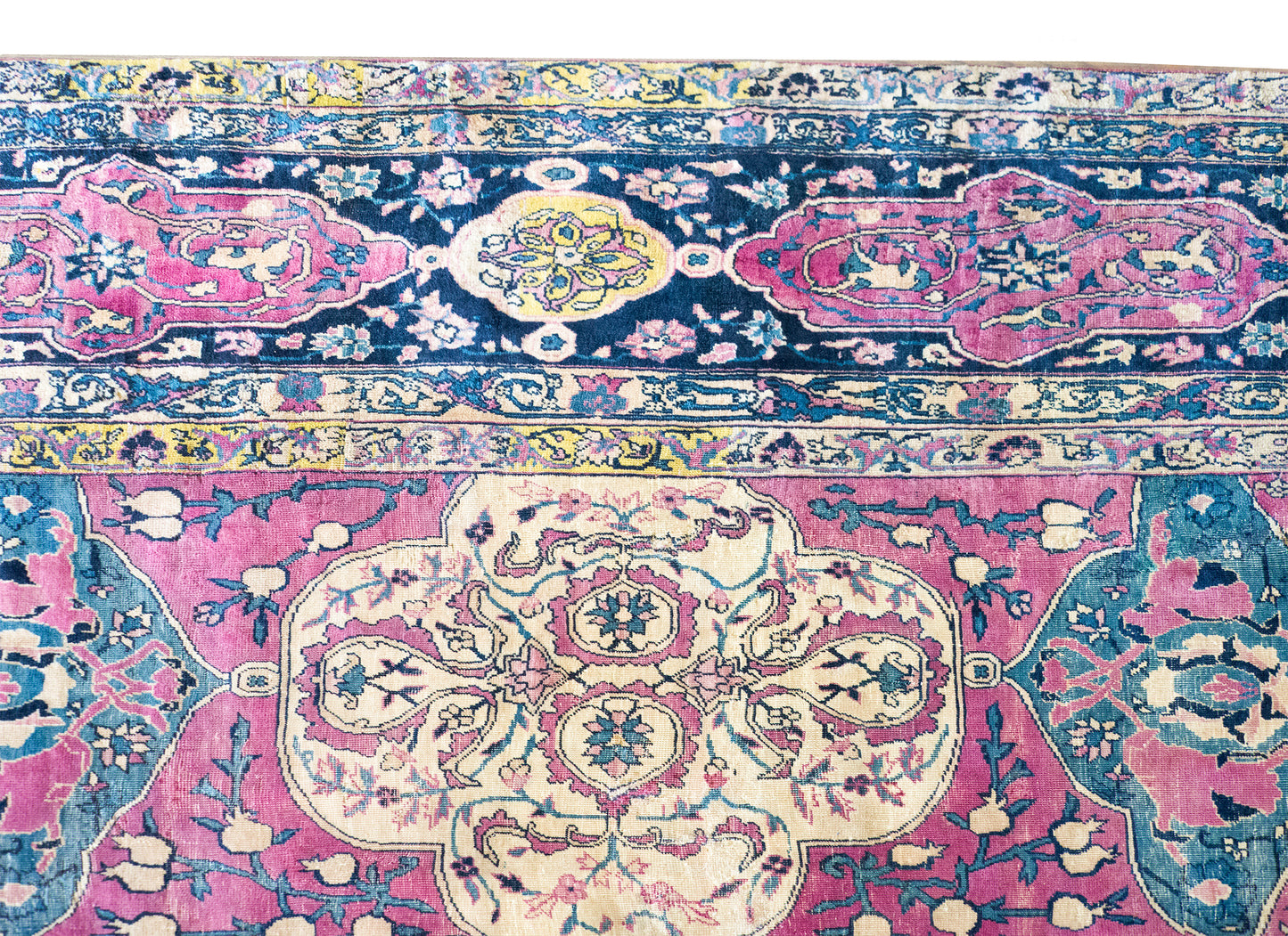 Late 19th Century Persian Lavar Kirman Rug For Sale