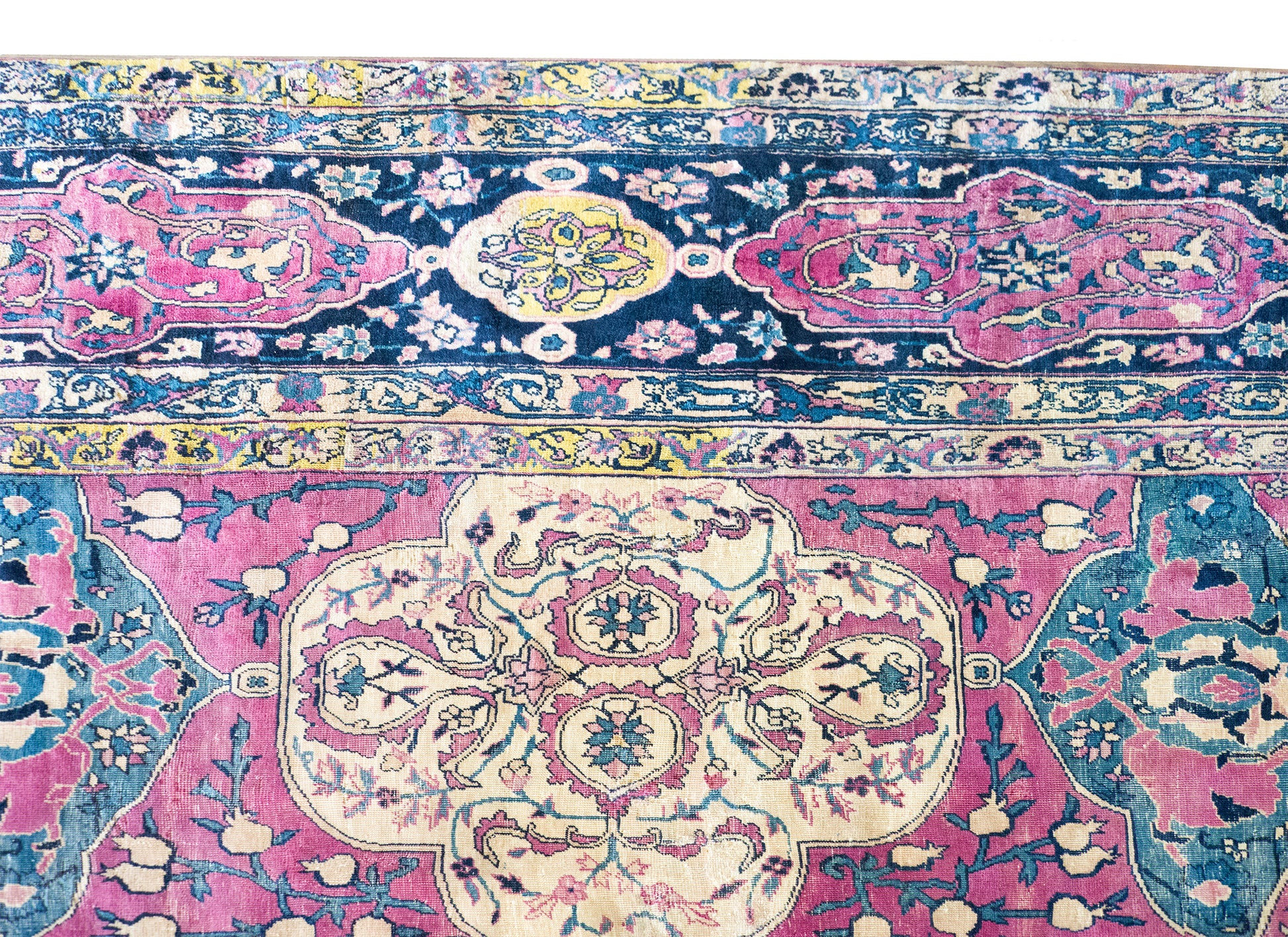 Late 19th Century Persian Lavar Kirman Rug For Sale