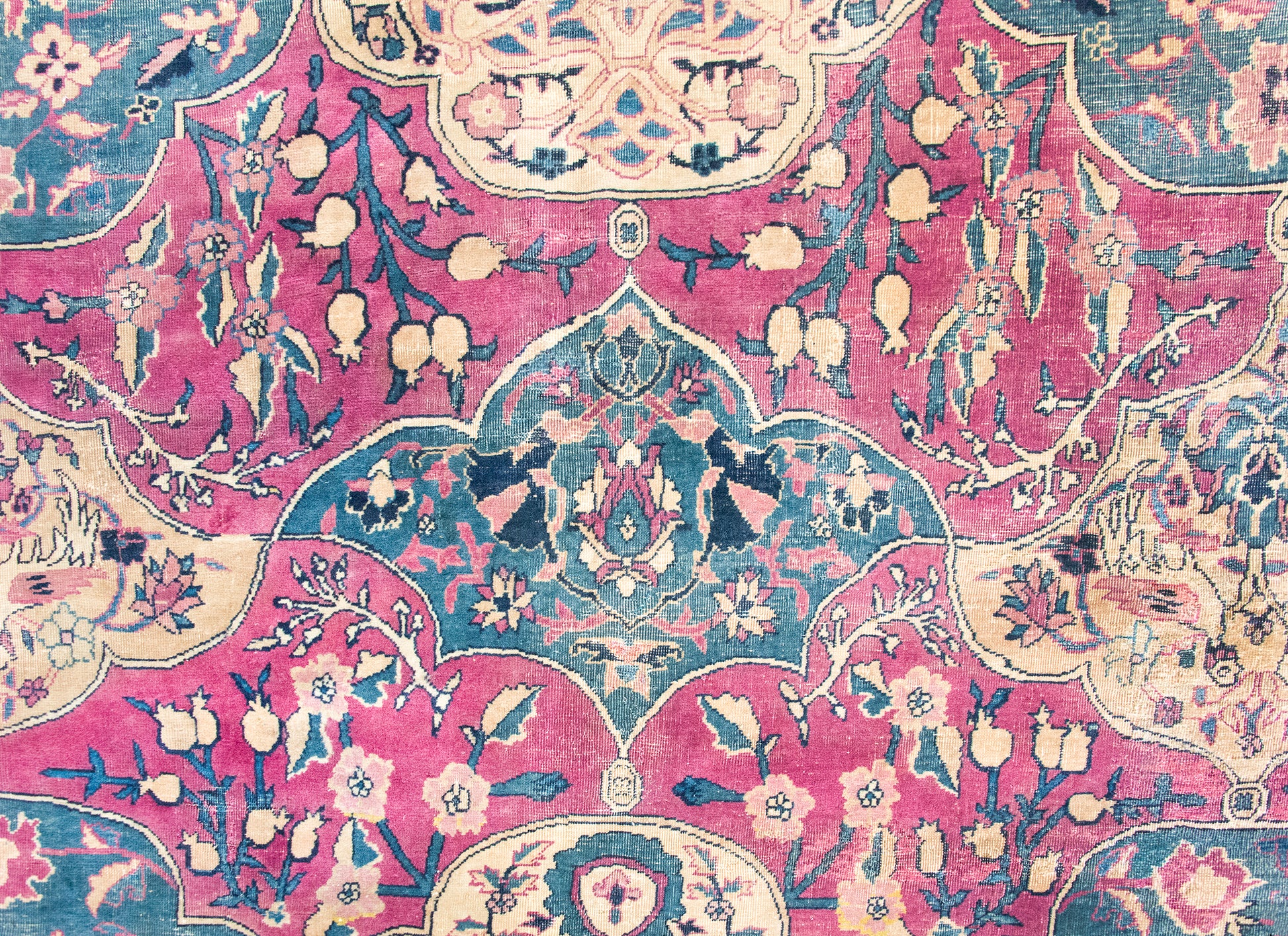 Late 19th Century Persian Lavar Kirman Rug For Sale