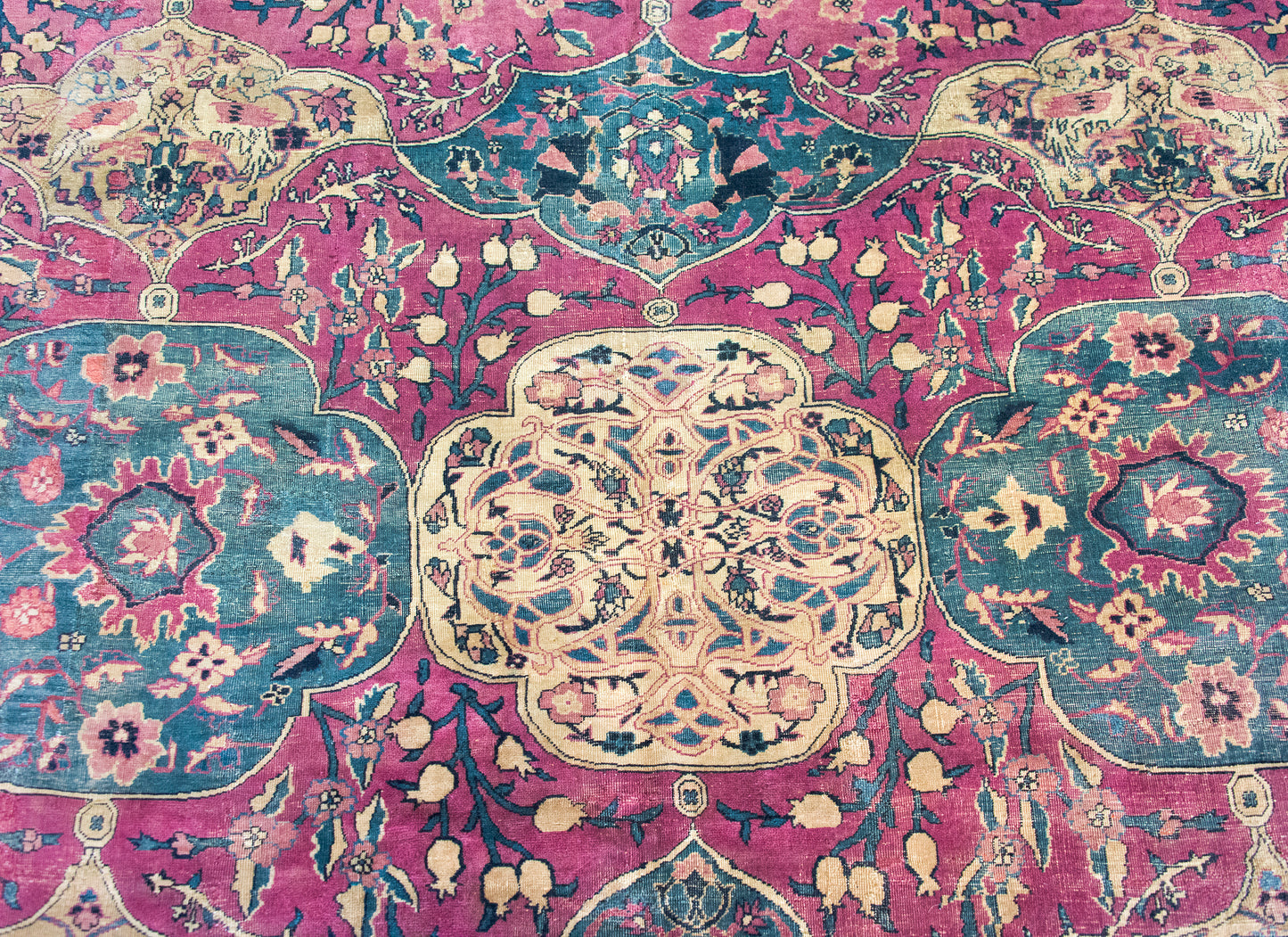 Late 19th Century Persian Lavar Kirman Rug For Sale