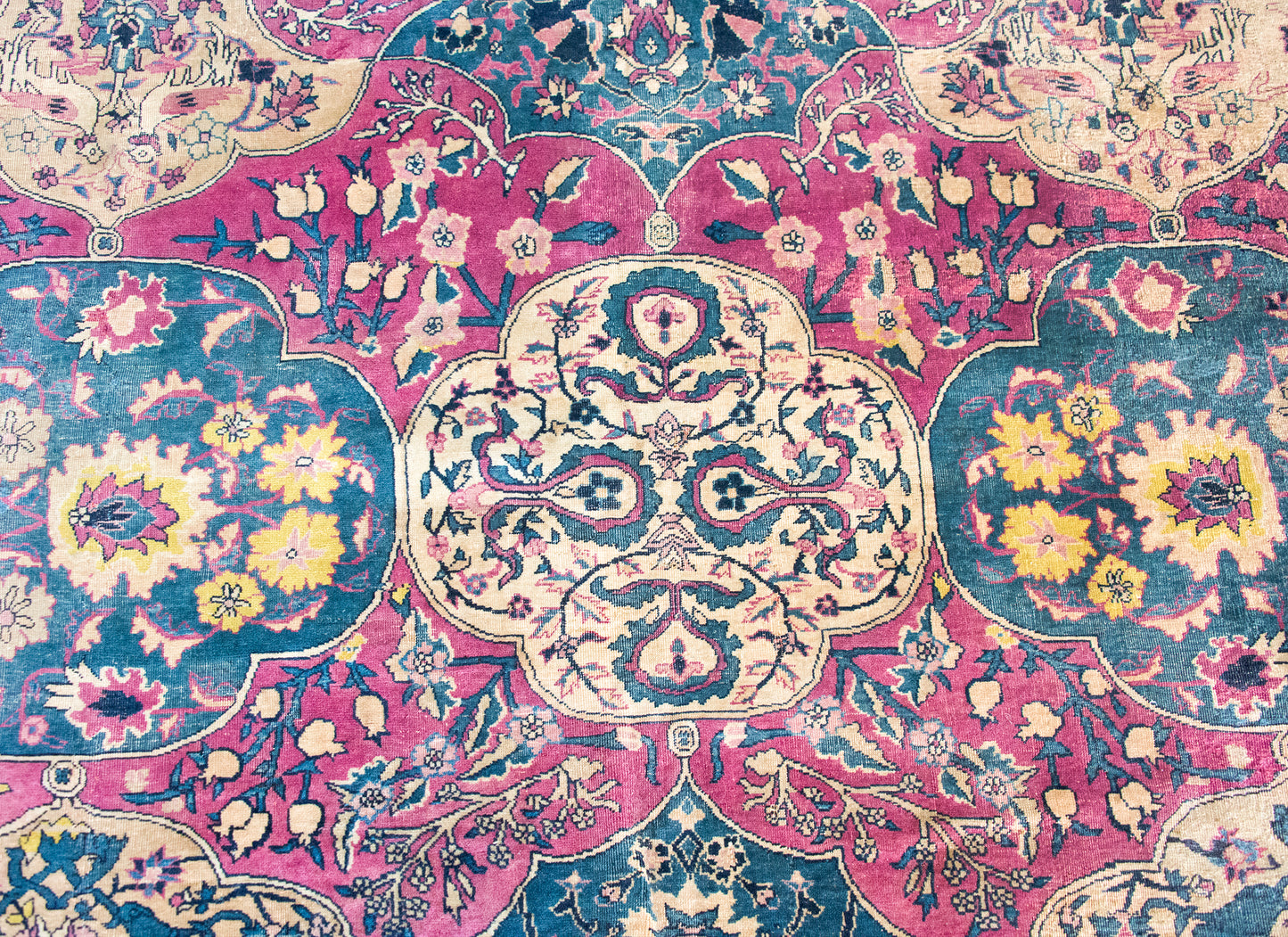 Late 19th Century Persian Lavar Kirman Rug For Sale