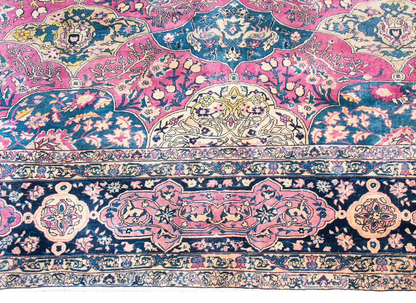 Late 19th Century Persian Lavar Kirman Rug For Sale