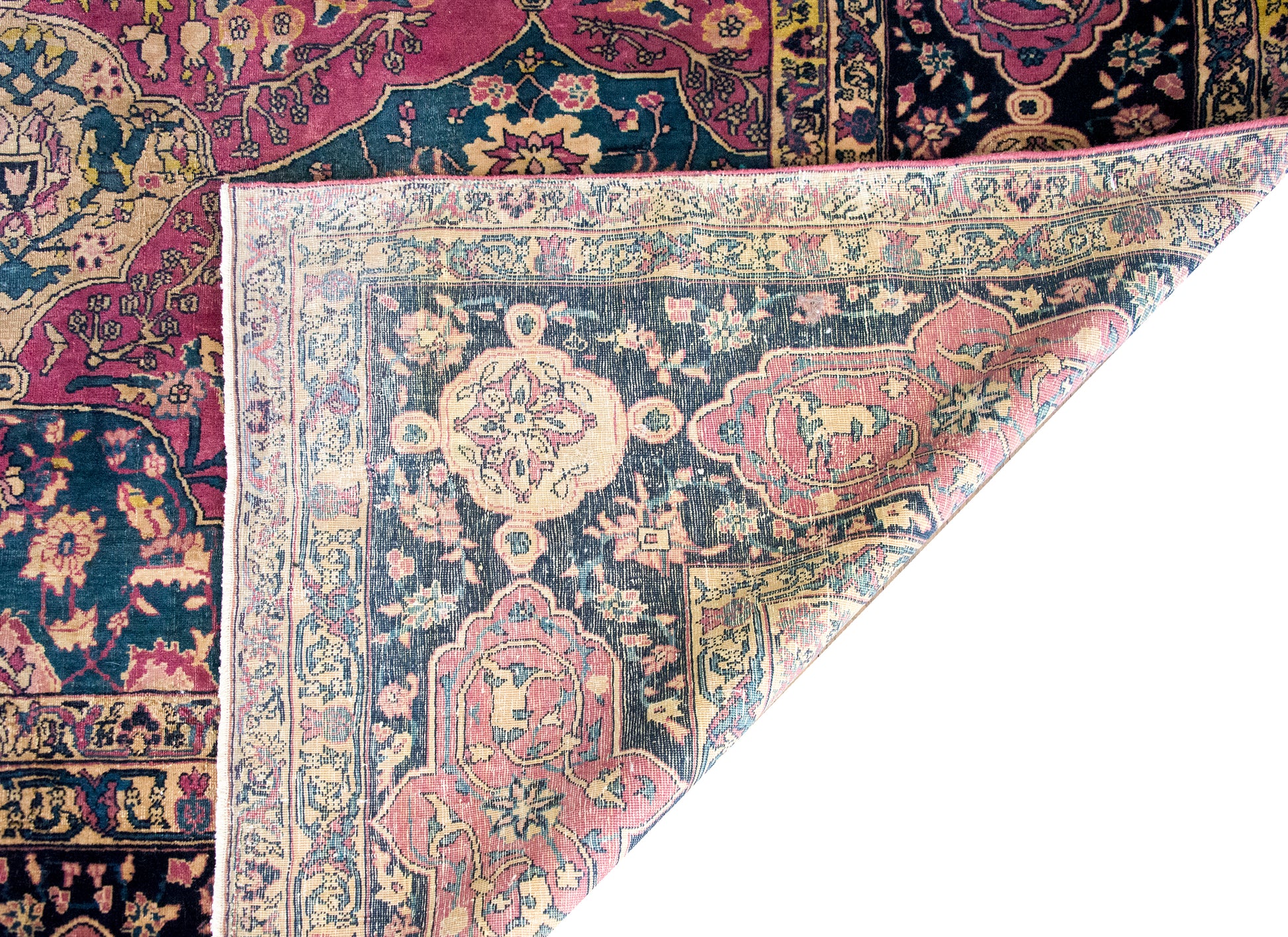 Late 19th Century Persian Lavar Kirman Rug For Sale
