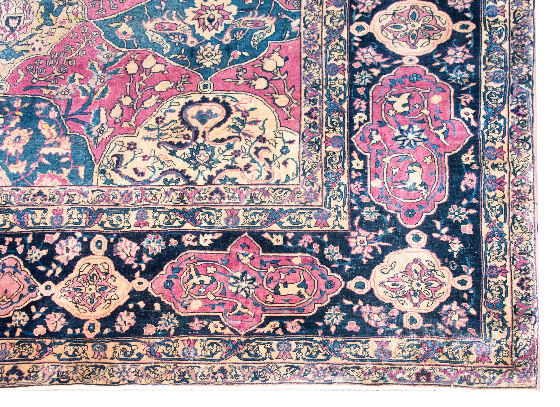 Late 19th Century Persian Lavar Kirman Rug For Sale