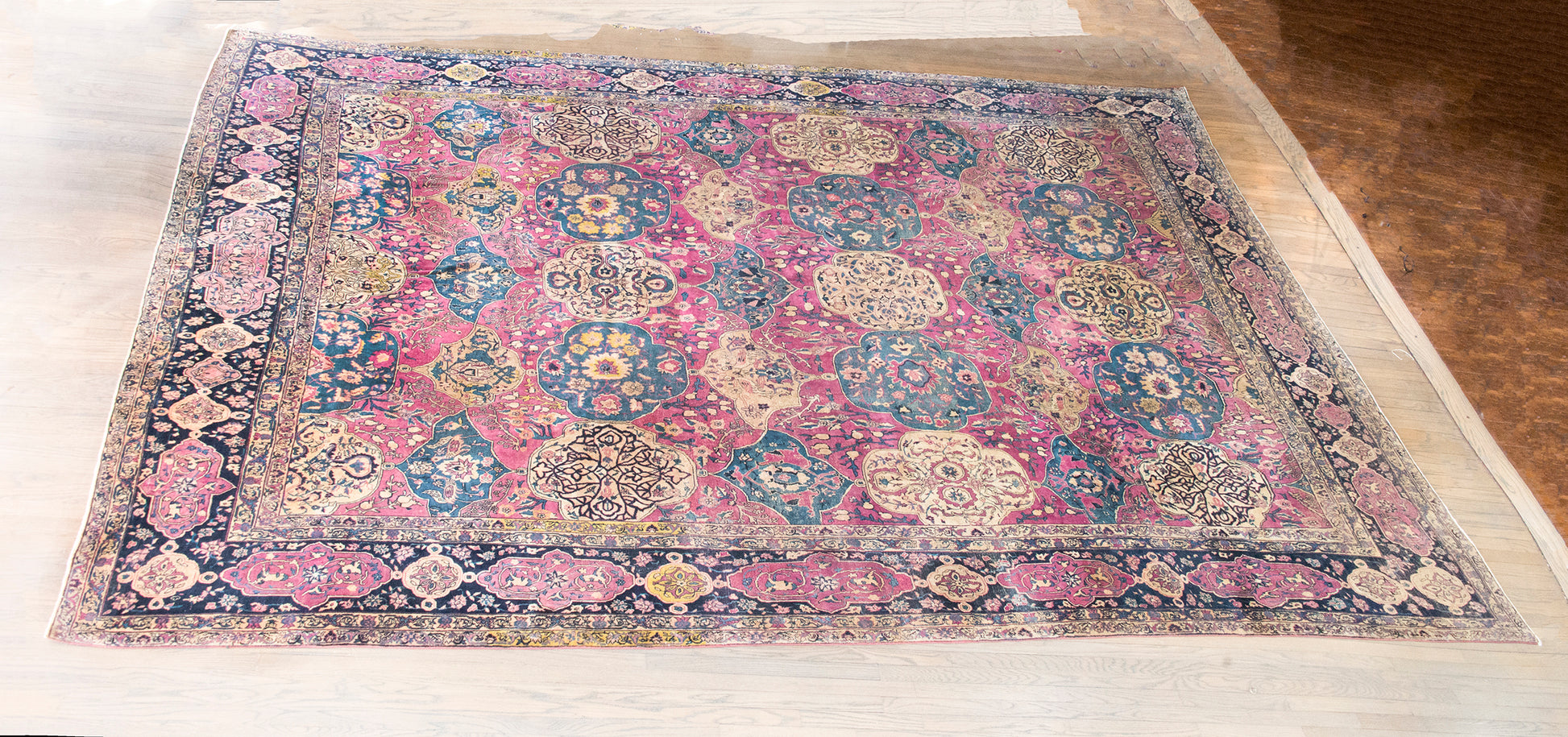 Late 19th Century Persian Lavar Kirman Rug For Sale