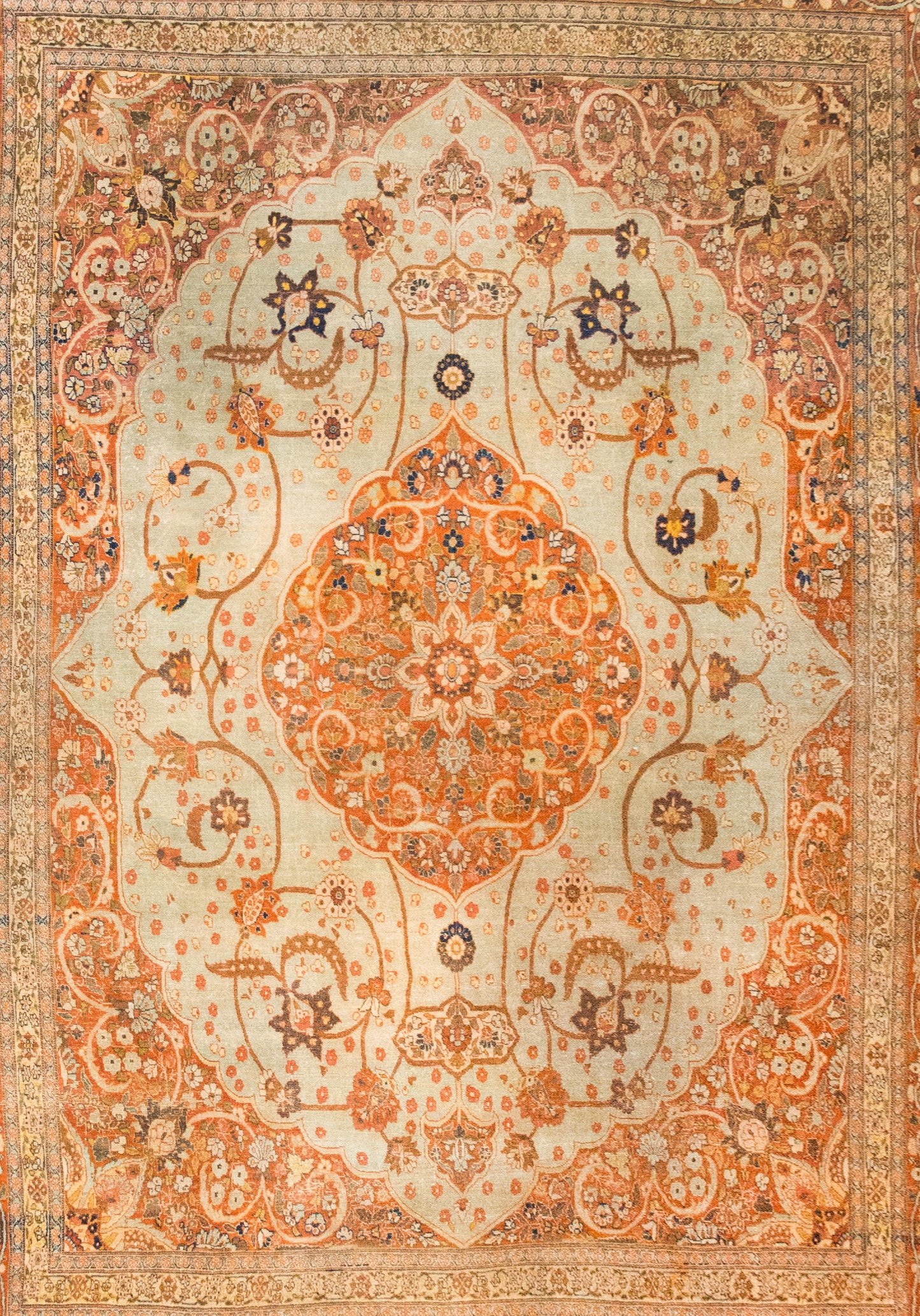 Early 20th Century Persian Hadji Jallili Tabriz Rug