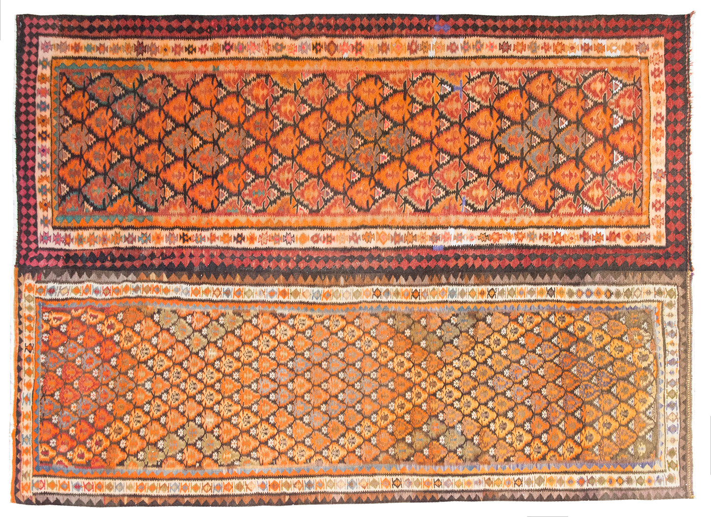 Early 20th Century Persian Qazvin kilim Rug For Sale