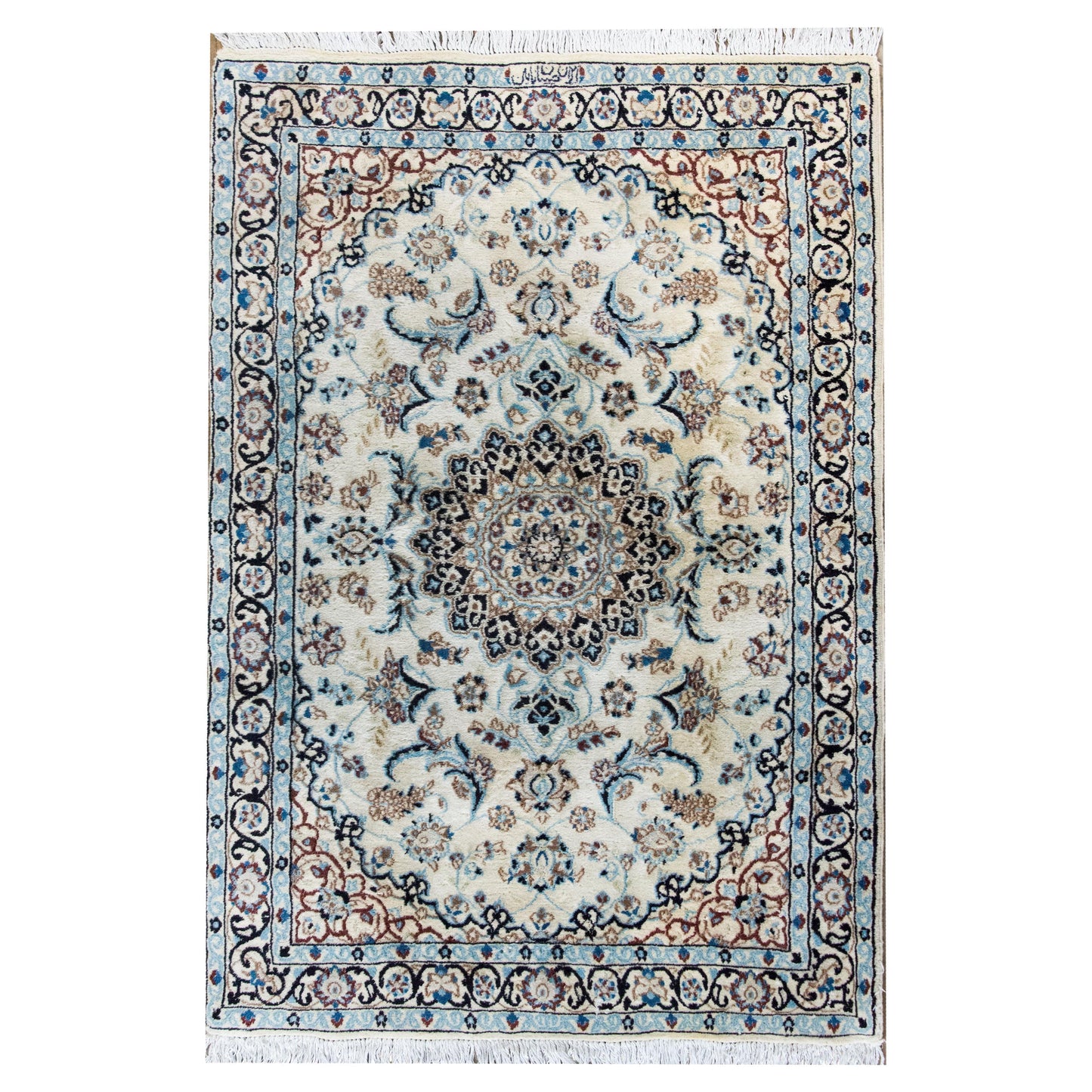 Vintage Persian Naein Rug For Sale