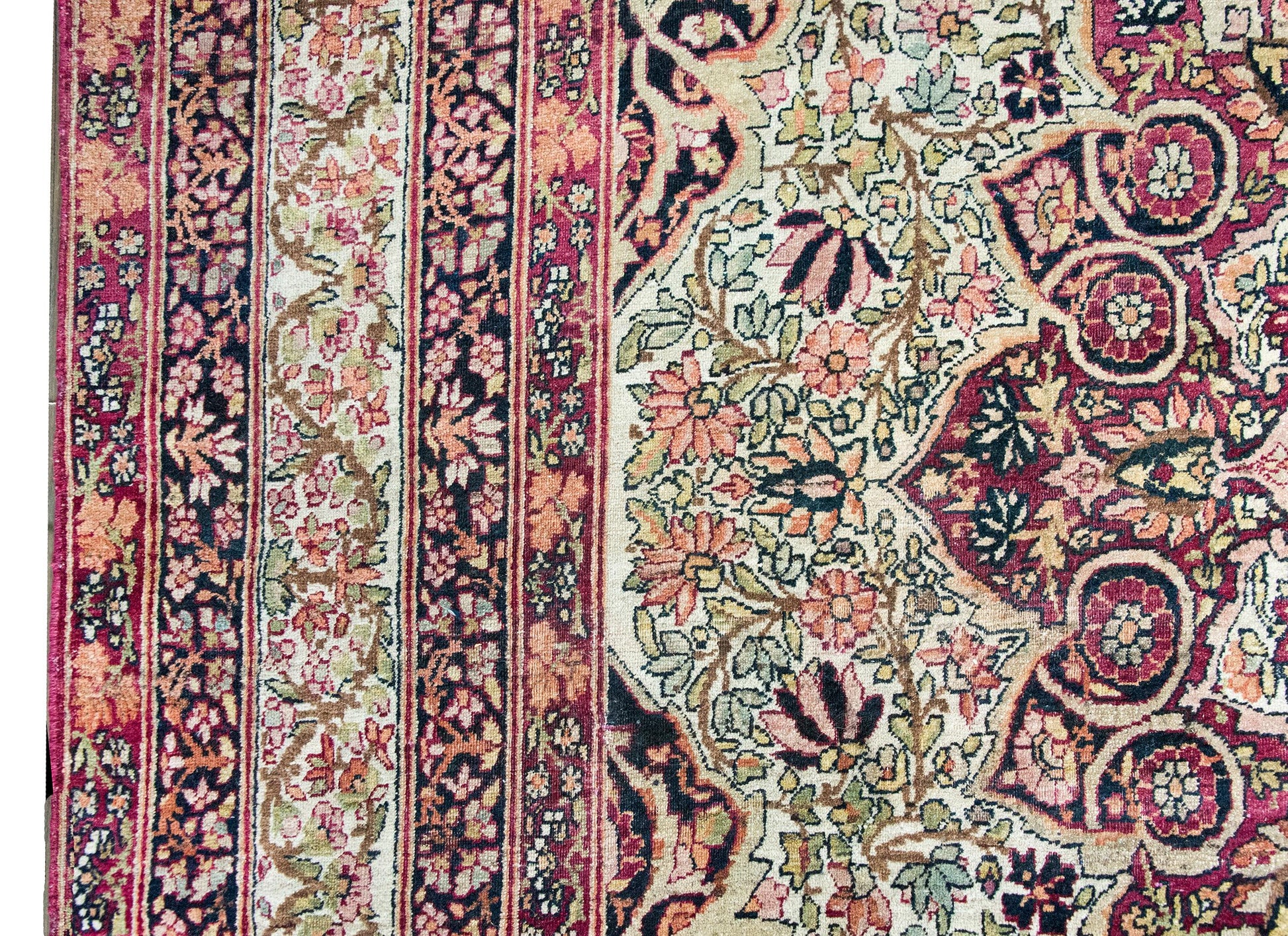 Early 20th Century Persian Lavar Kirman Rug For Sale
