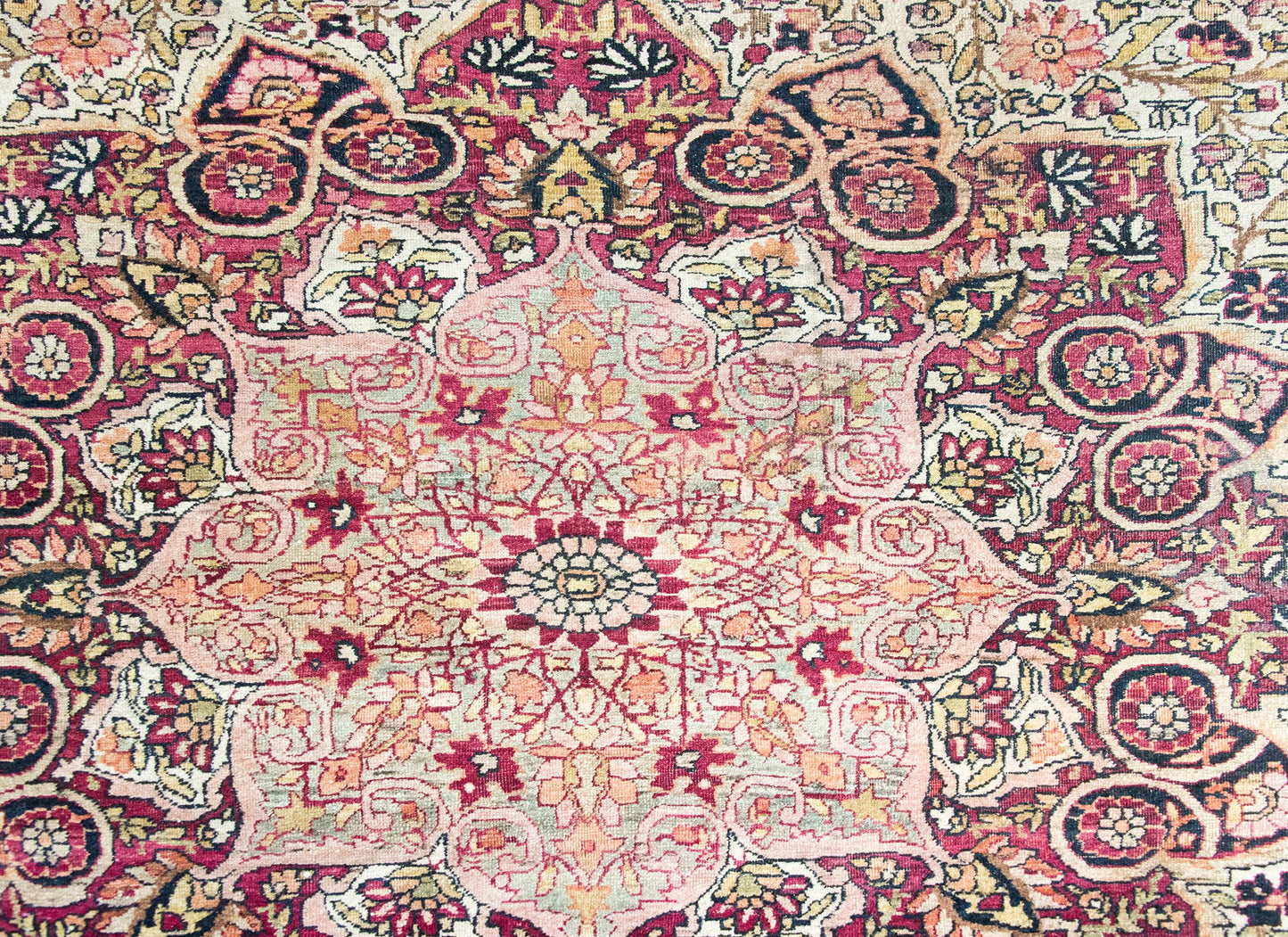 Early 20th Century Persian Lavar Kirman Rug For Sale