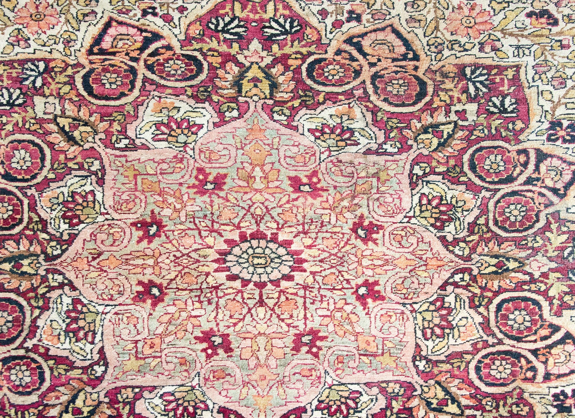 Early 20th Century Persian Lavar Kirman Rug For Sale