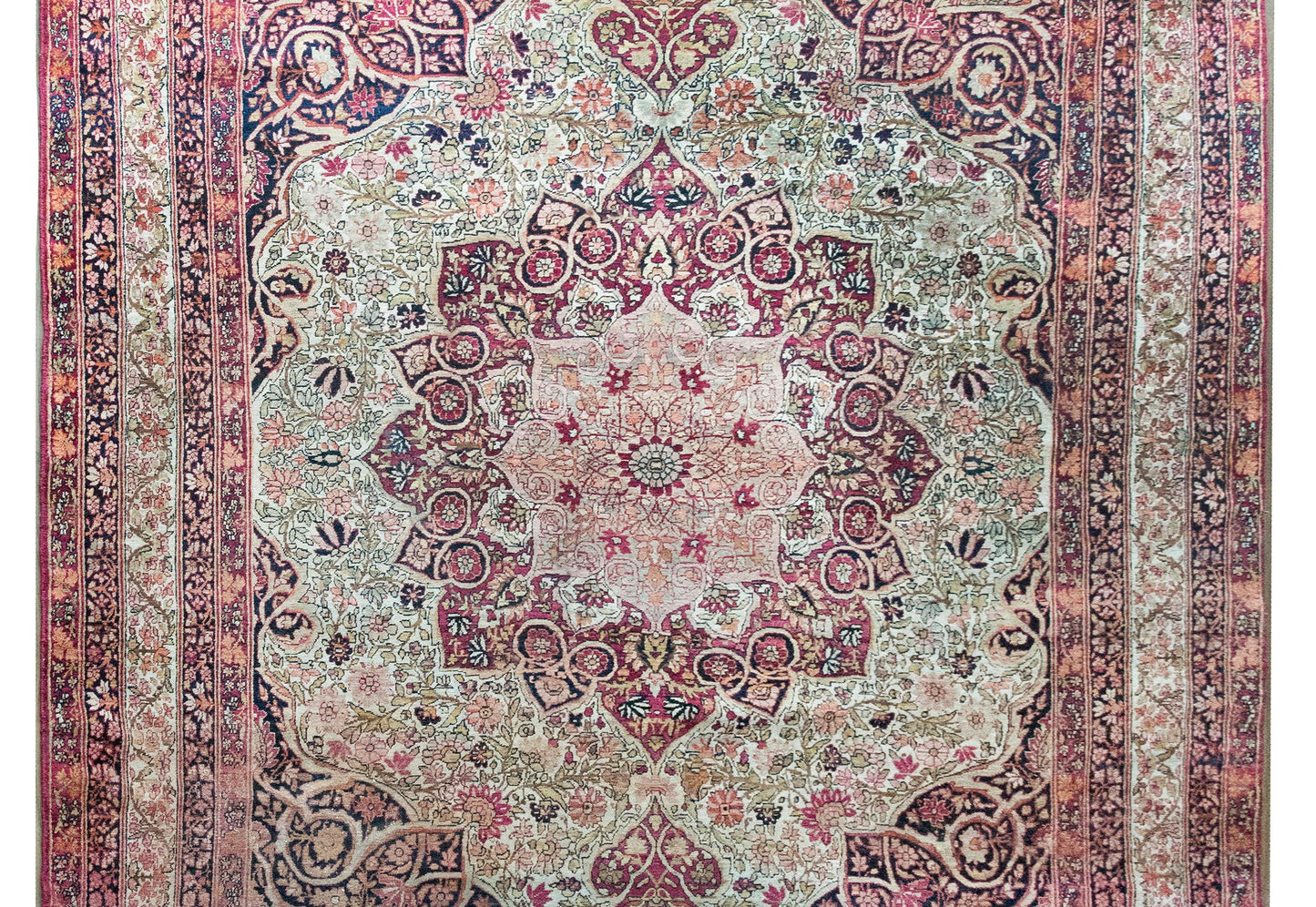 Early 20th Century Persian Lavar Kirman Rug For Sale