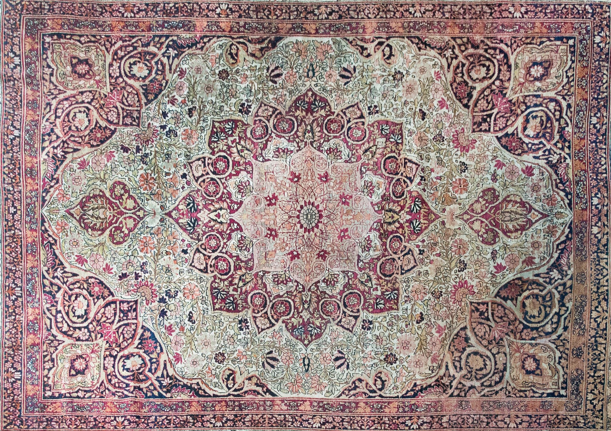 Early 20th Century Persian Lavar Kirman Rug For Sale