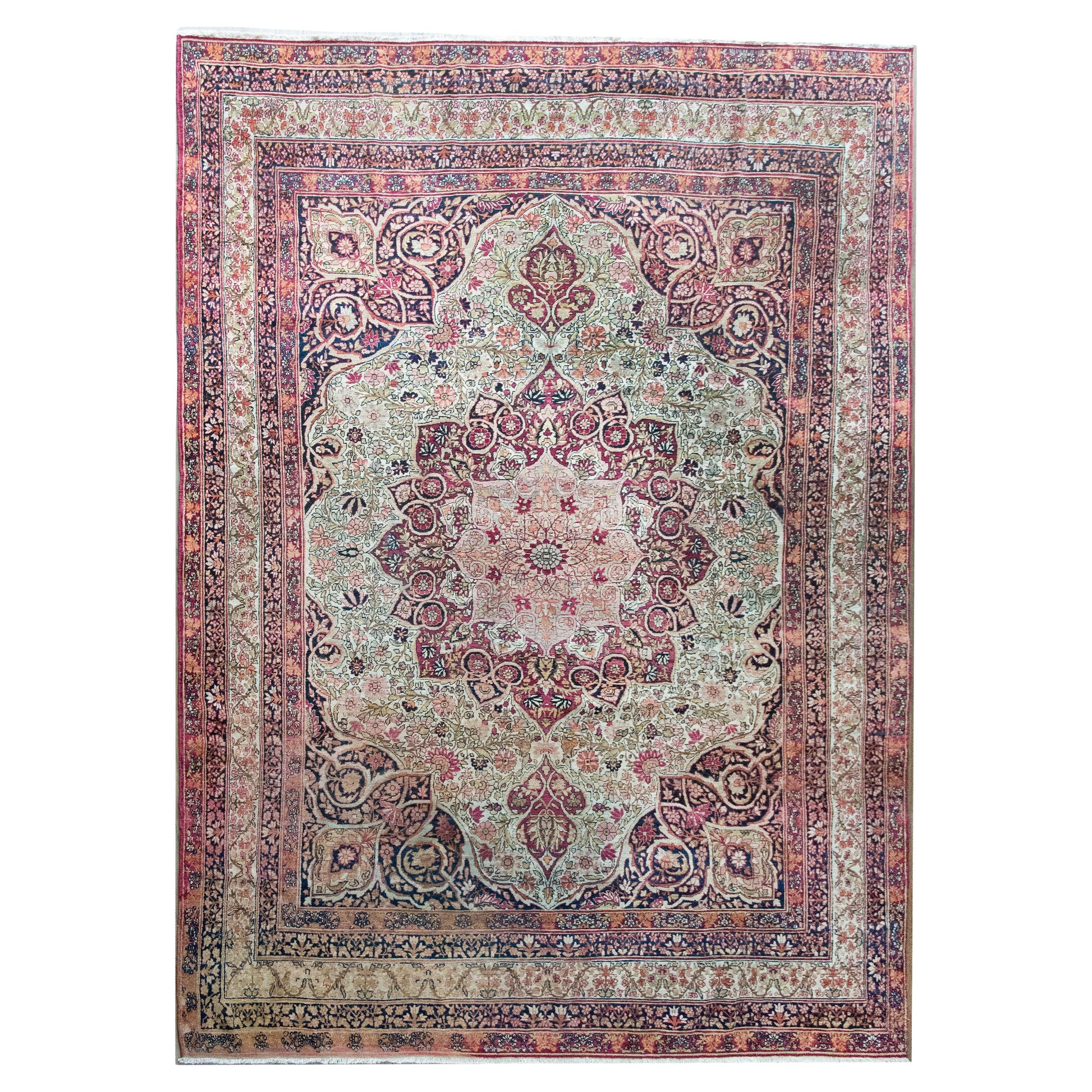Early 20th Century Persian Lavar Kirman Rug For Sale