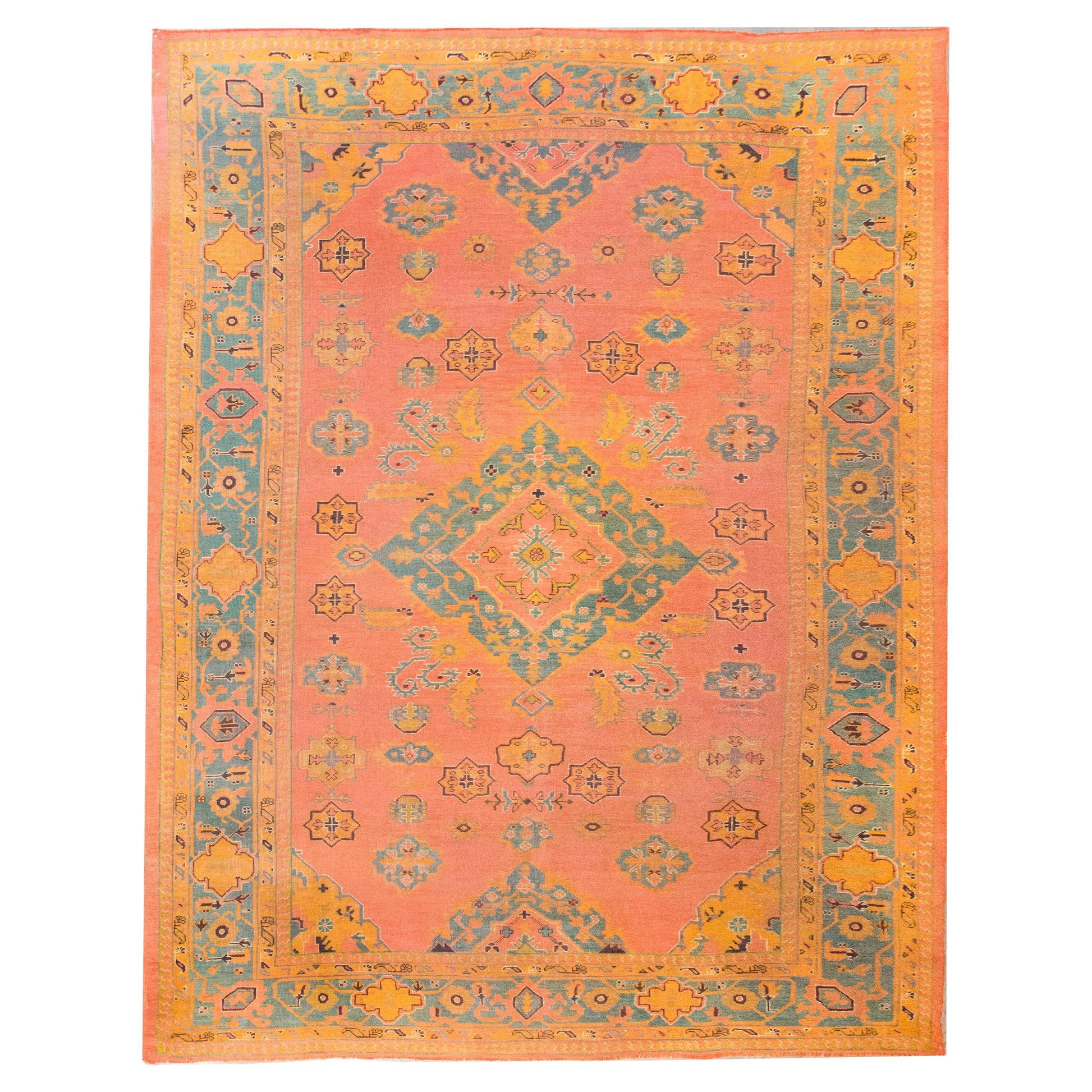 Early 20th Century Turkish Oushak Rug For Sale