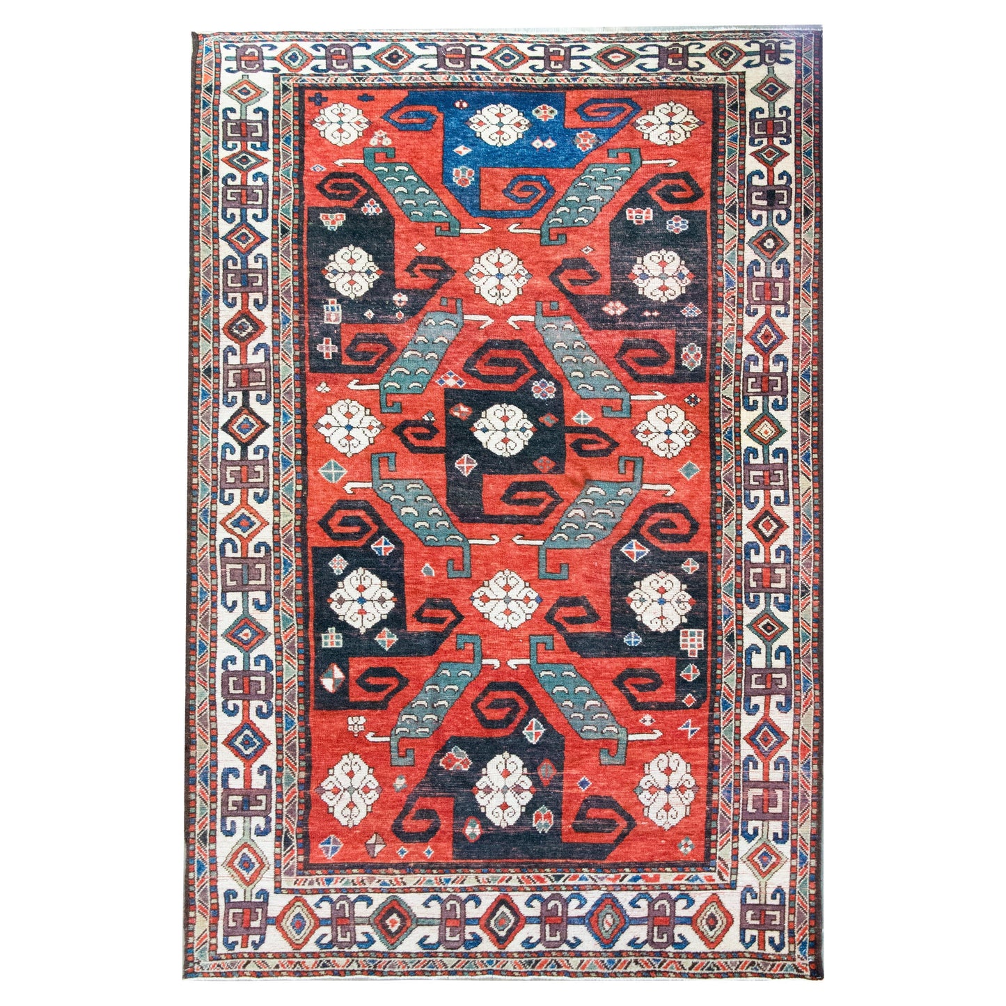 Early 20th Century Persian Kazak Rug For Sale